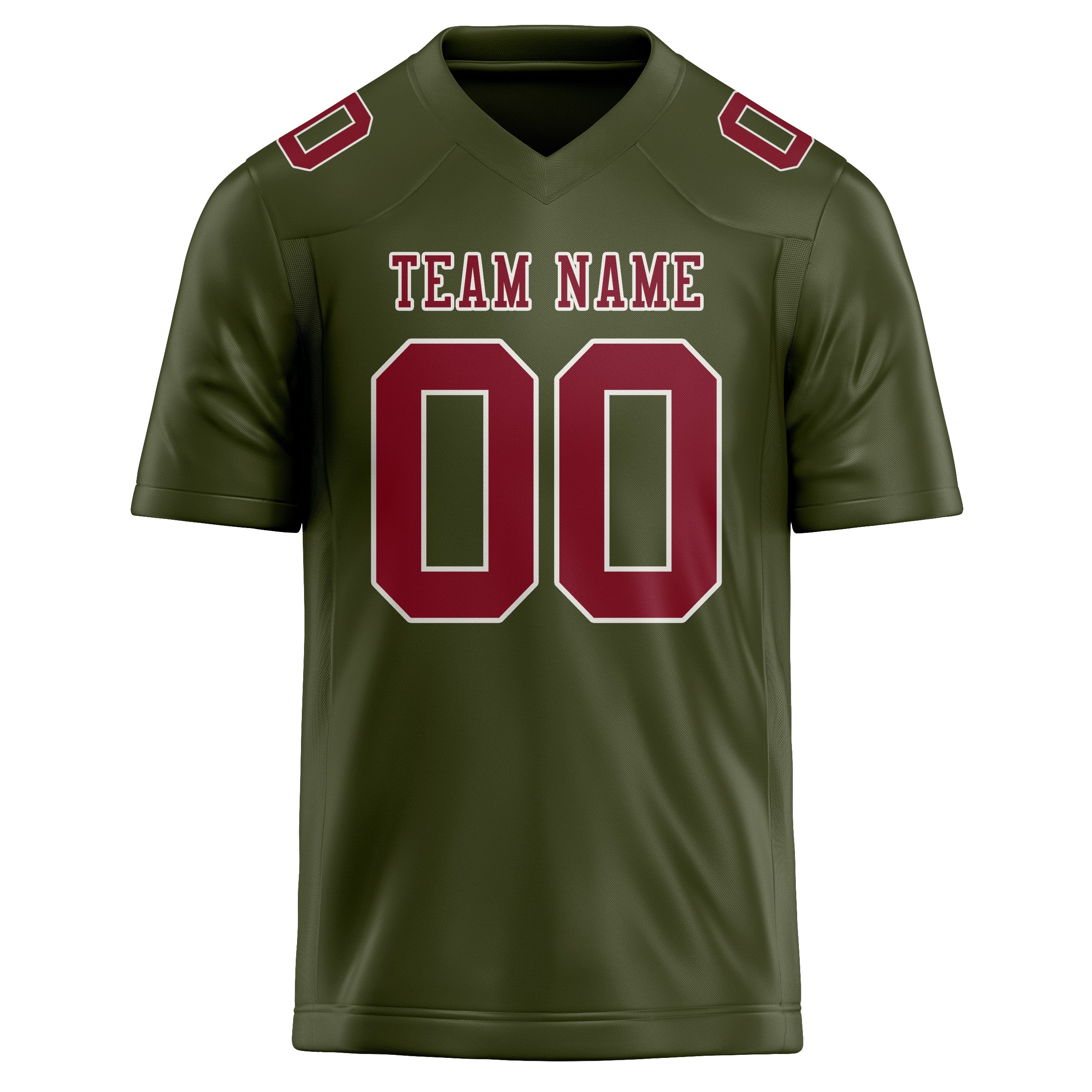 Custom Olive Crimson Red Football Jersey
