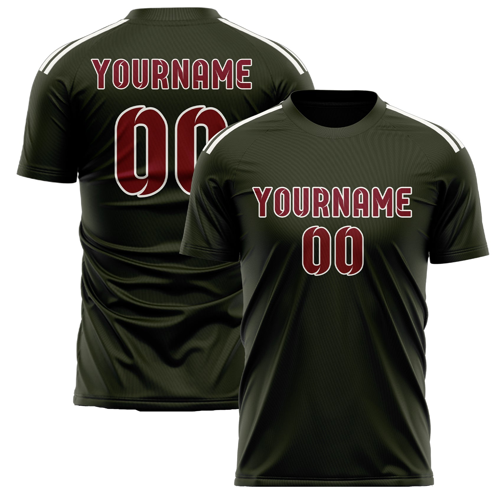 Custom Olive Crimson Red Soccer Jersey