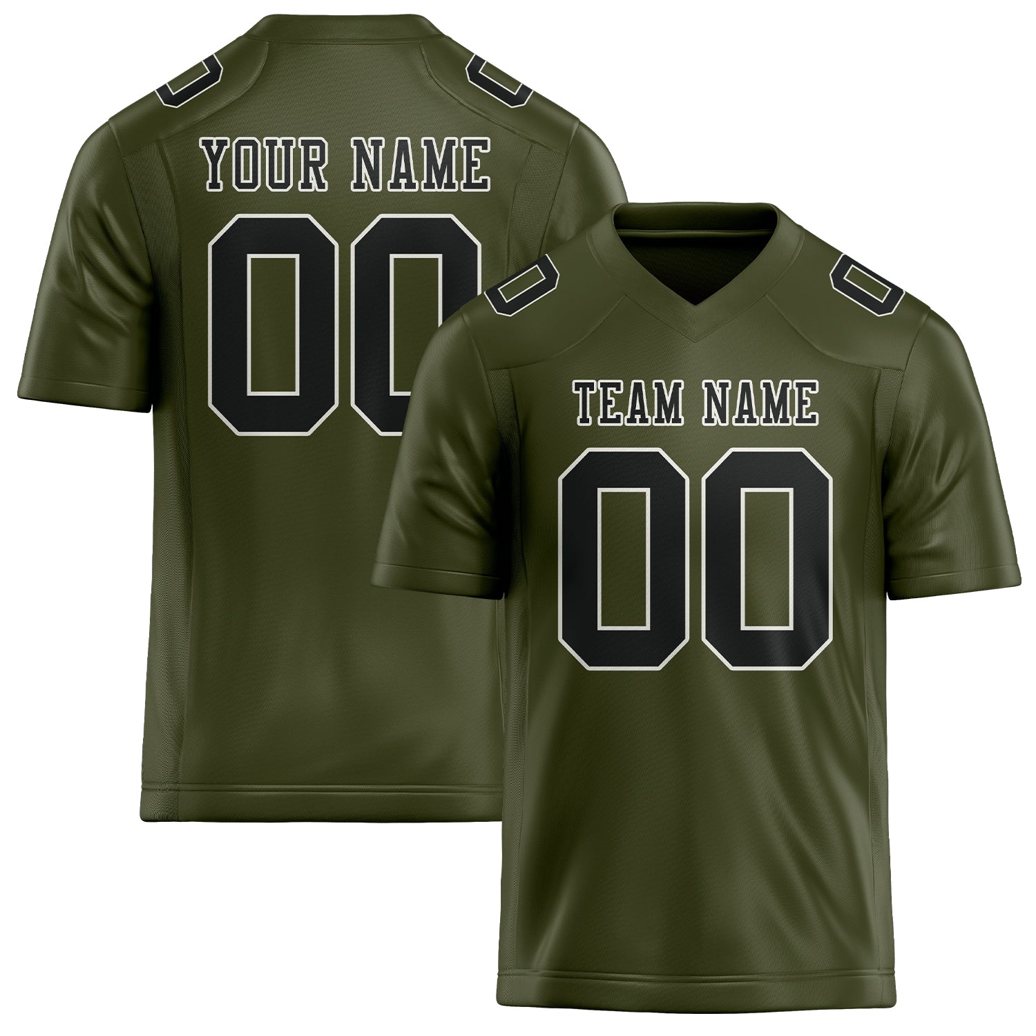 Custom Olive Black Football Jersey