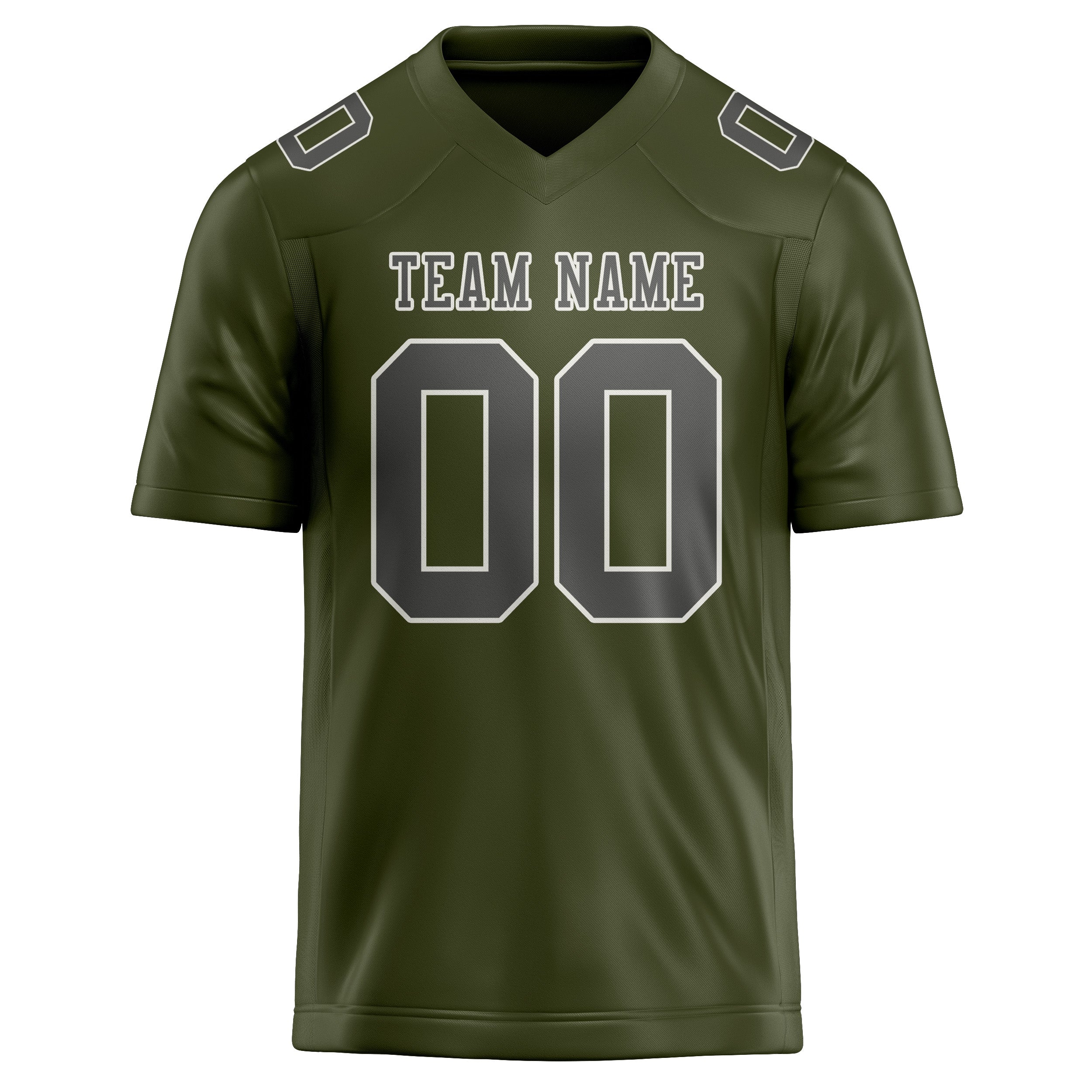 Custom Olive Dark Grey Football Jersey