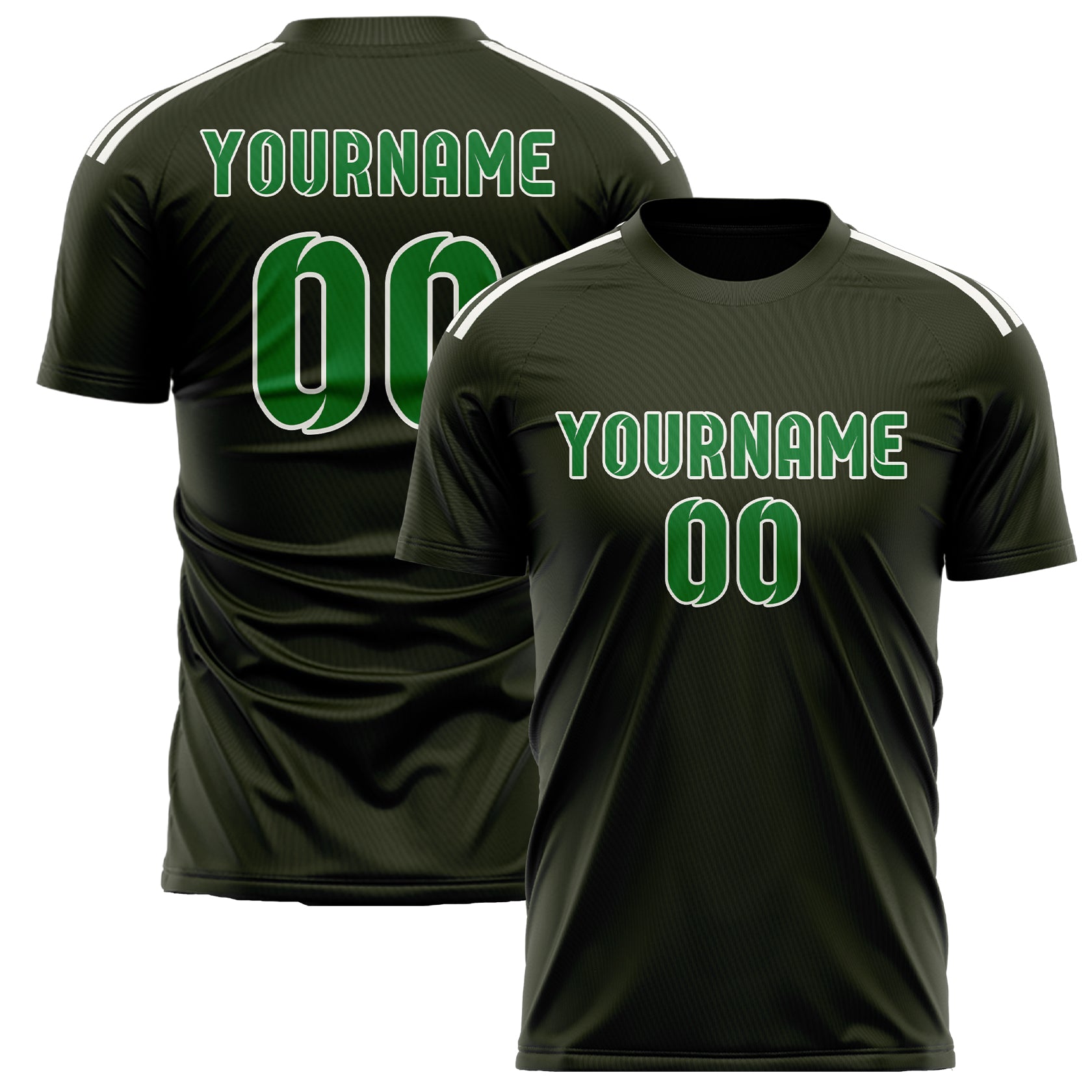 Custom Olive Emerald Green Soccer Jersey