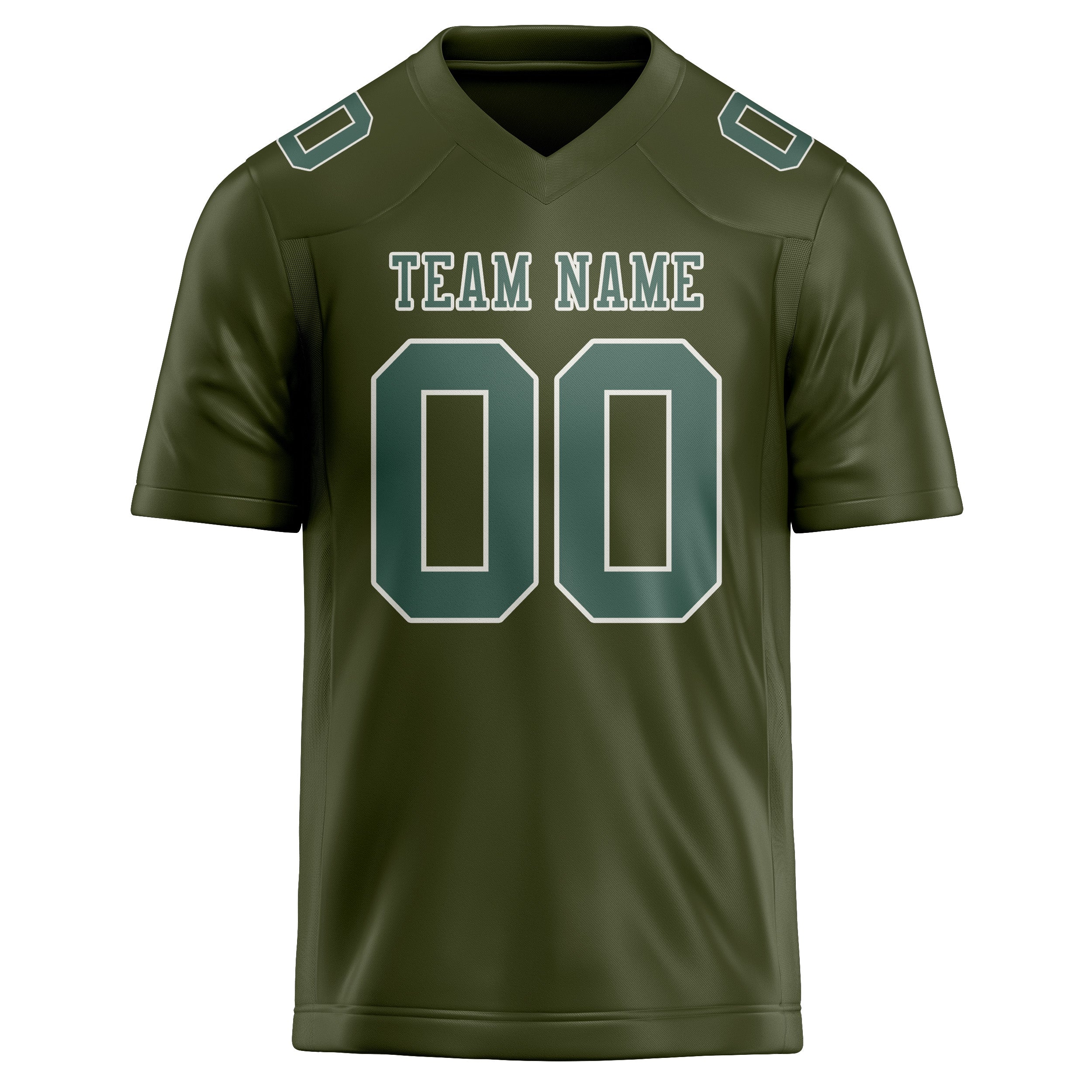 Custom Olive Blue Green Football Jersey