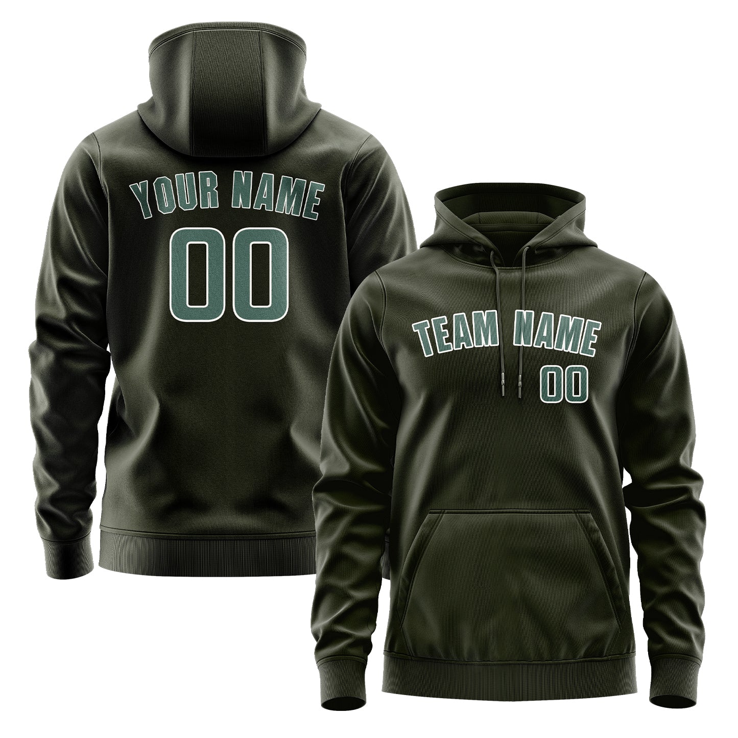 Custom Olive Blue Green Hoodie