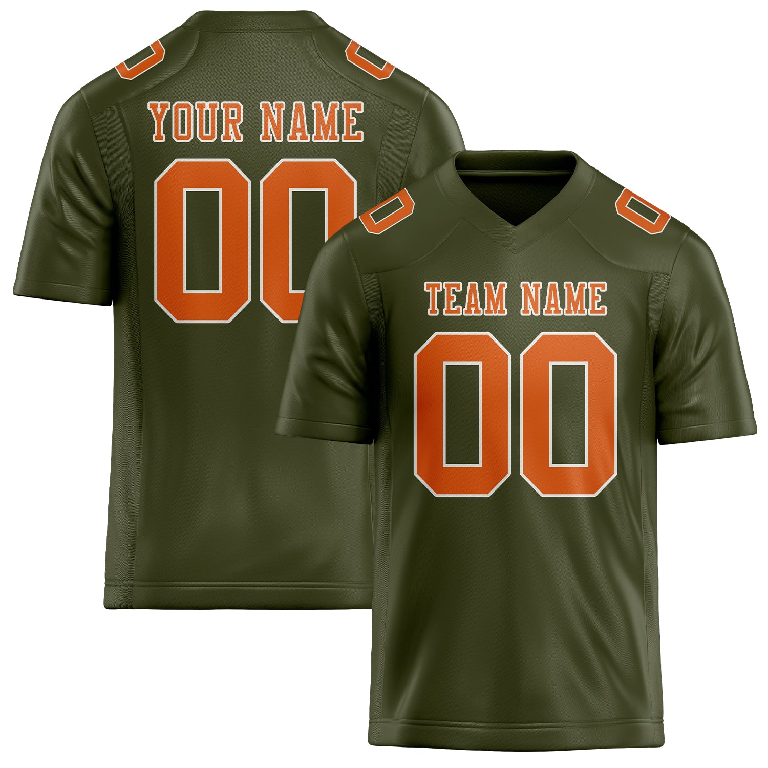 Custom Olive Orange Football Jersey