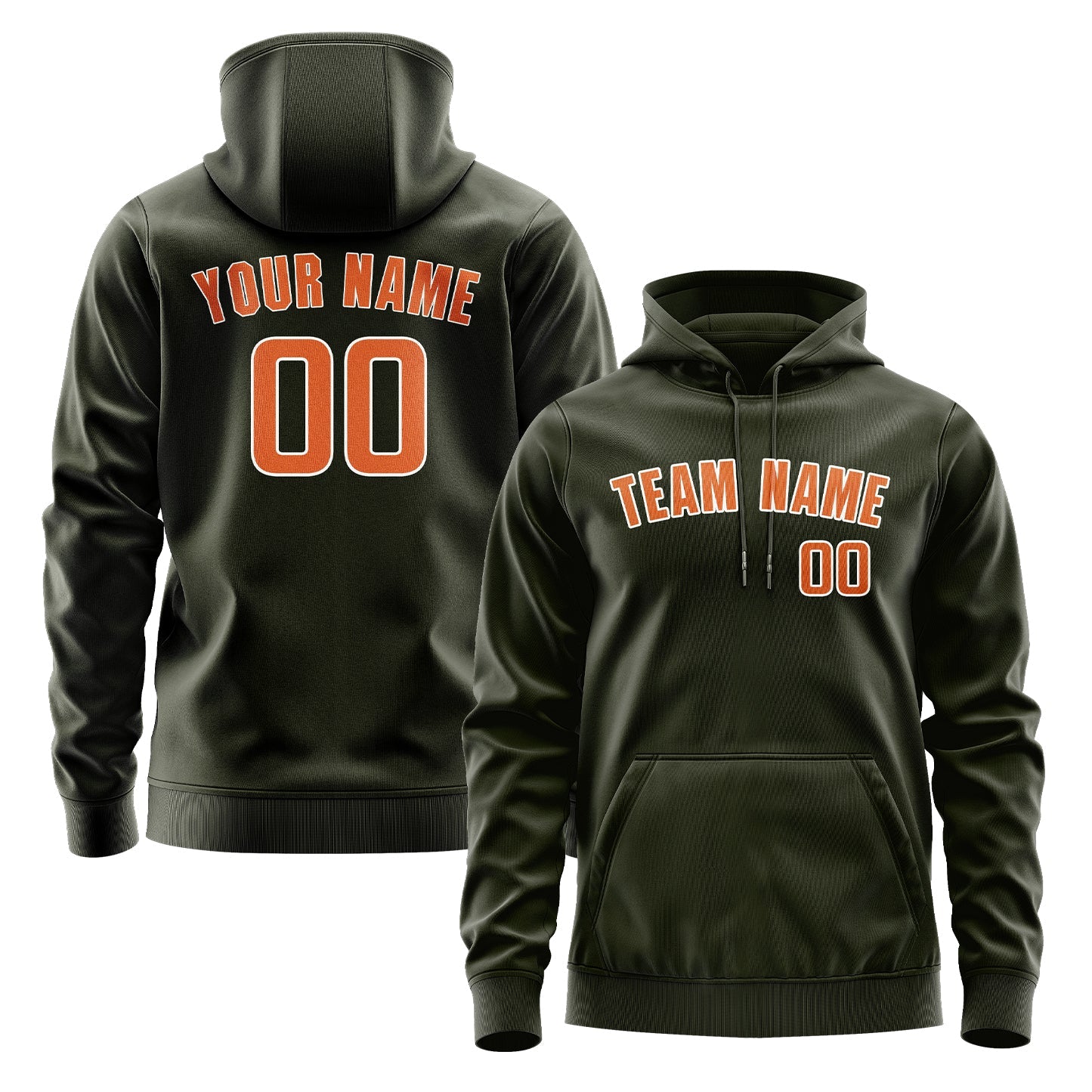 Custom Olive Orange Hoodie