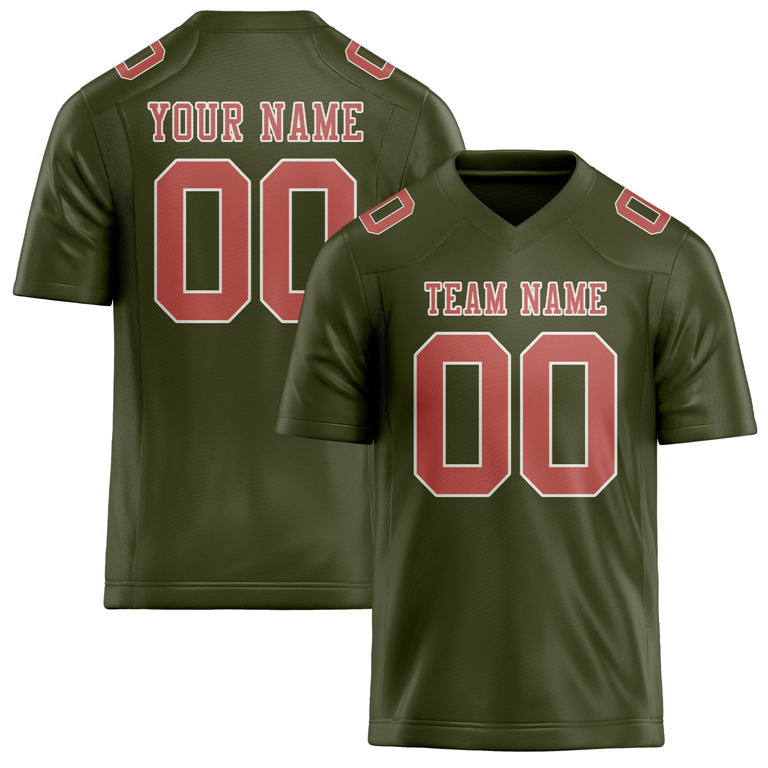 Custom Olive Copper Rose Football Jersey