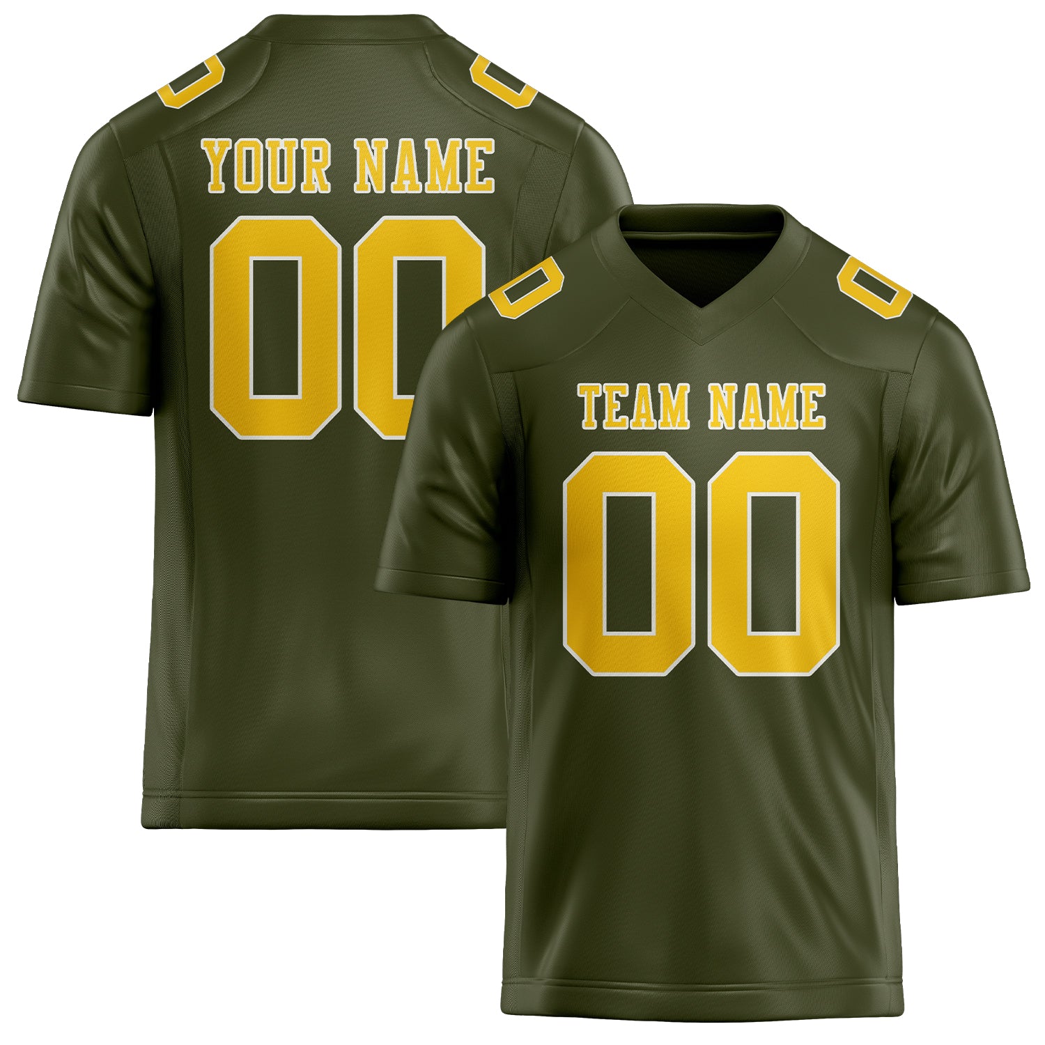 Custom Olive Gold Football Jersey