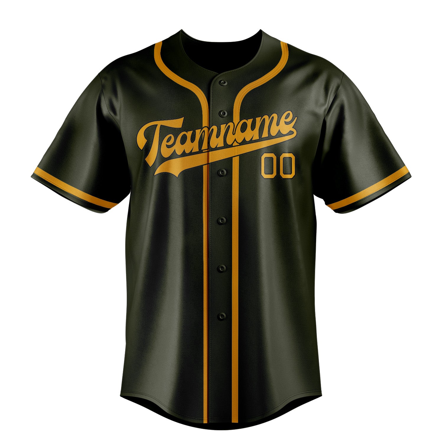 Custom Olive Yellow Baseball Jersey