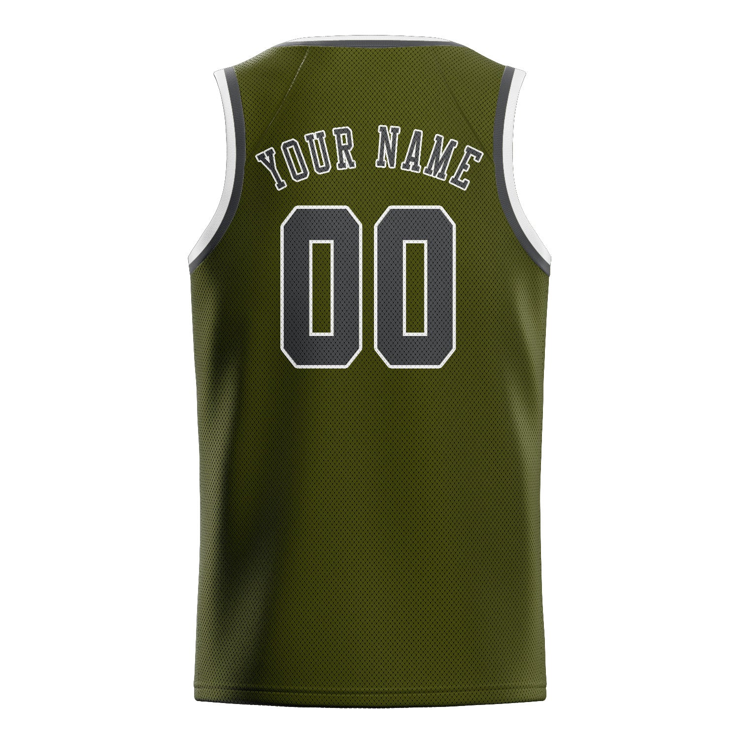 Custom Olive Dark Grey Basketball Jersey