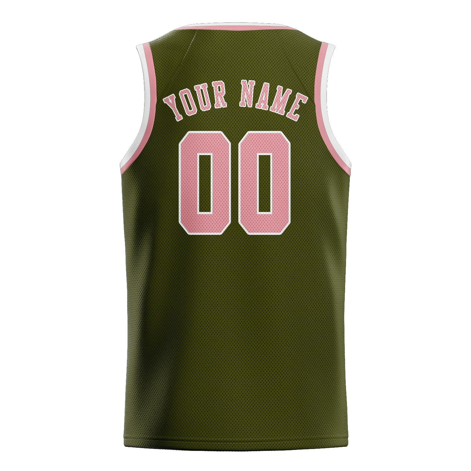 Custom Olive Light Pink Basketball Jersey