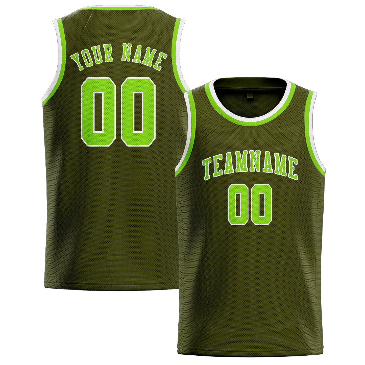 Custom Olive Emerald Green Basketball Jersey