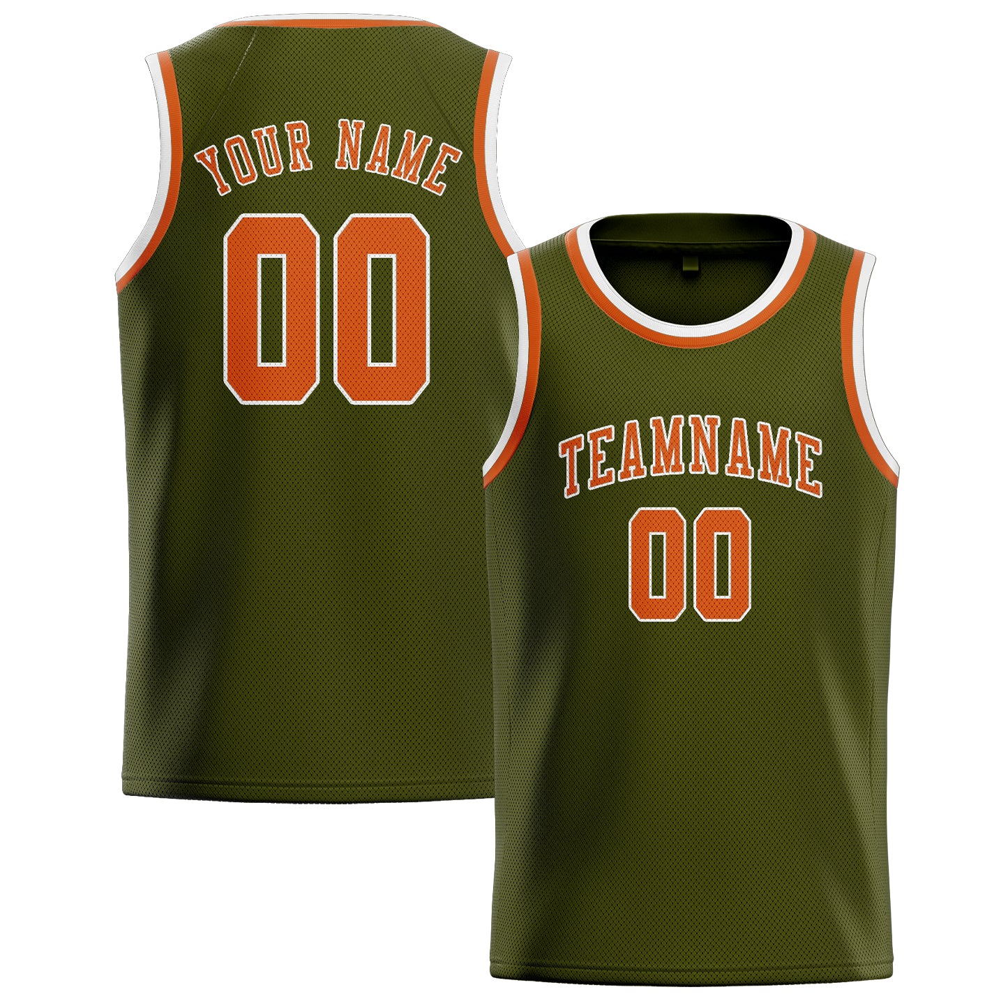 Custom Olive Orange Basketball Jersey