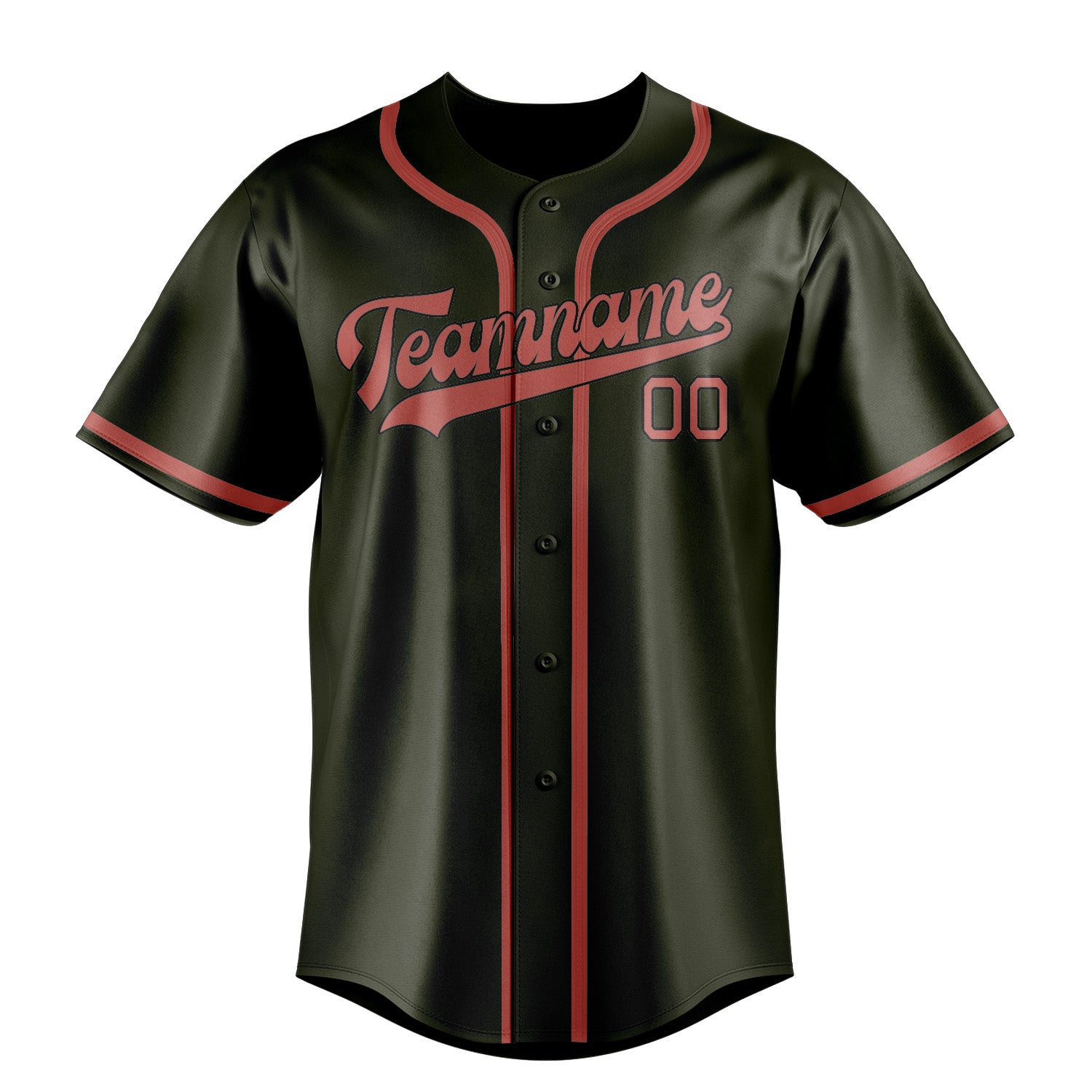 Custom Olive Copper Rose Baseball Jersey