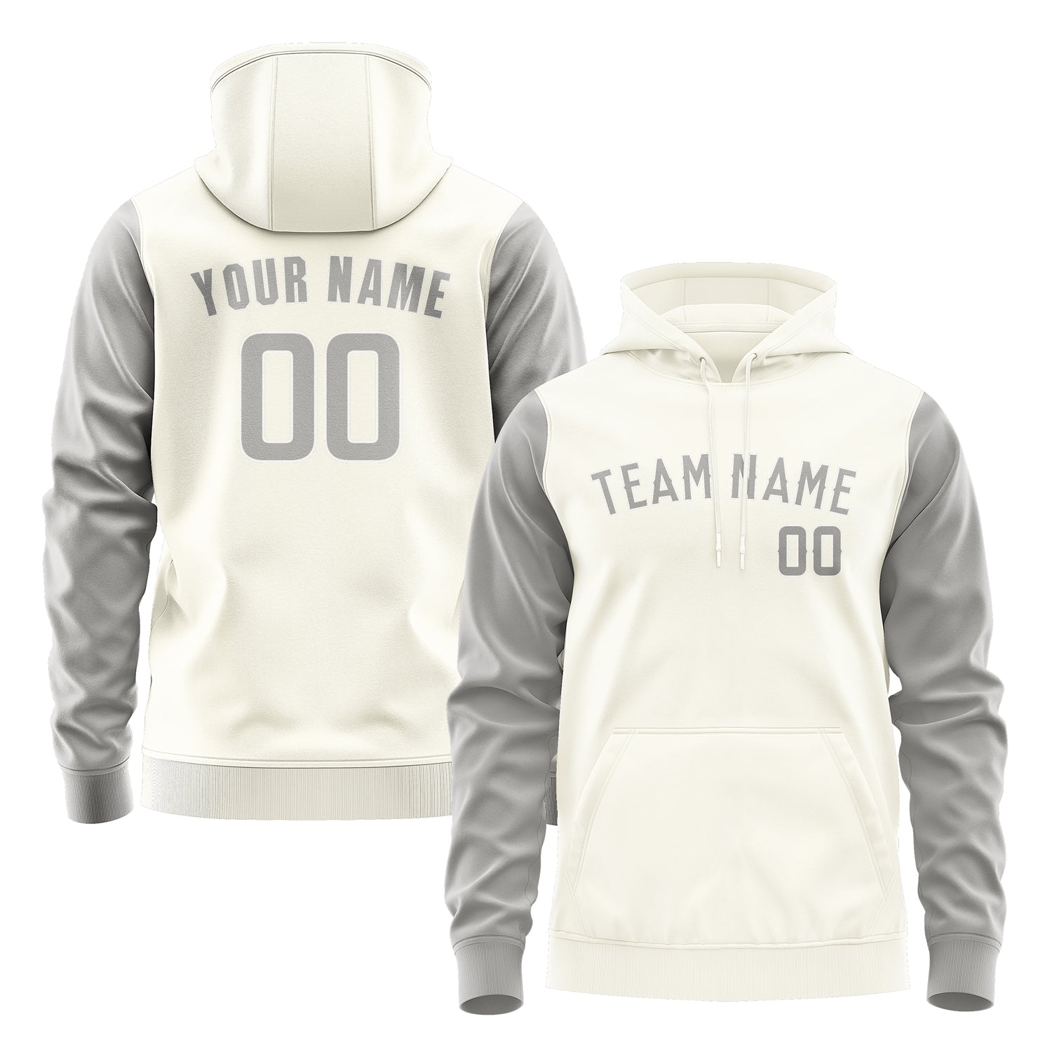 Custom Cream Gray Hoodie 0303040403B31804