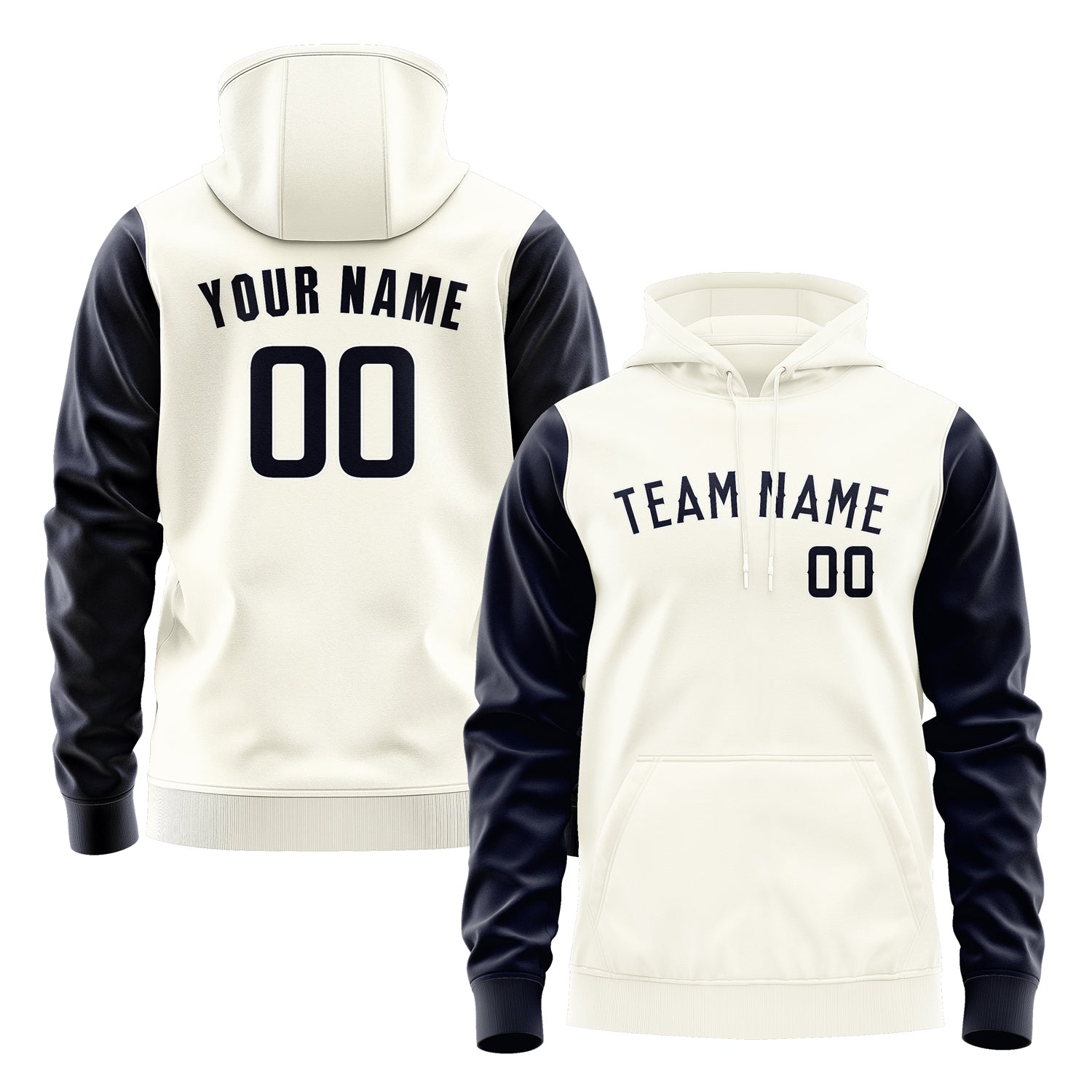 Custom Cream Navy Hoodie 0303111103B31811