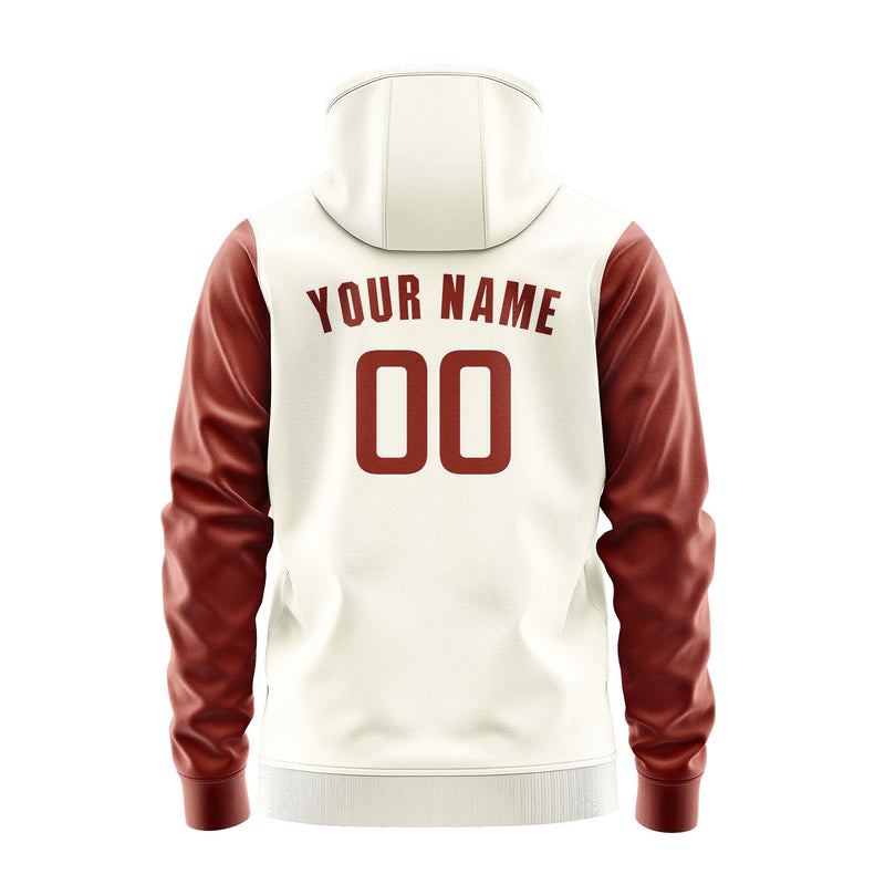 Custom Cream Coral Red Hoodie 0303161603B31816