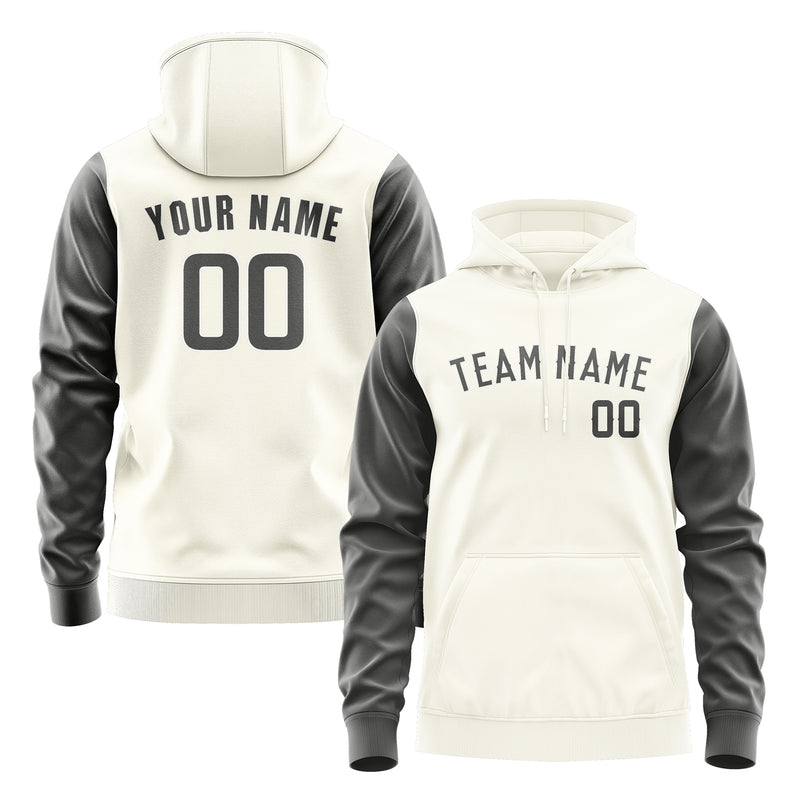 Custom Cream Dark Grey Hoodie 0303202003B31820