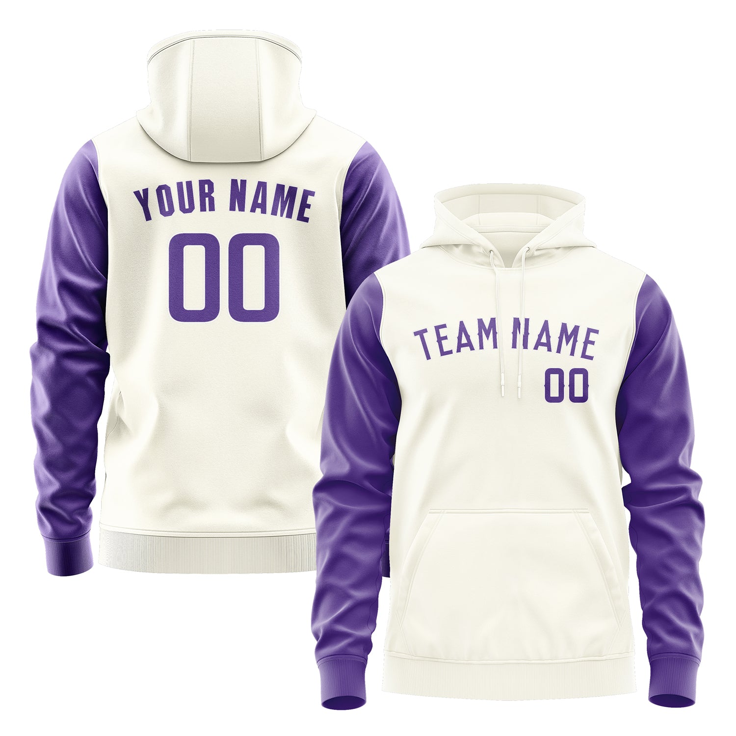 Custom Cream Light Purple Hoodie 0303232303B31823
