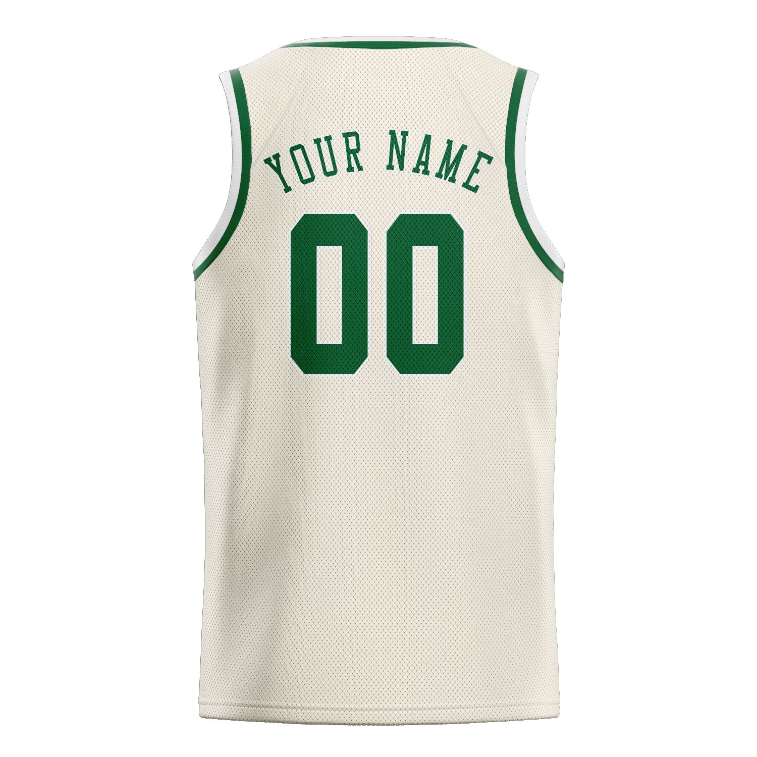 Custom Cream Green Basketball Jersey