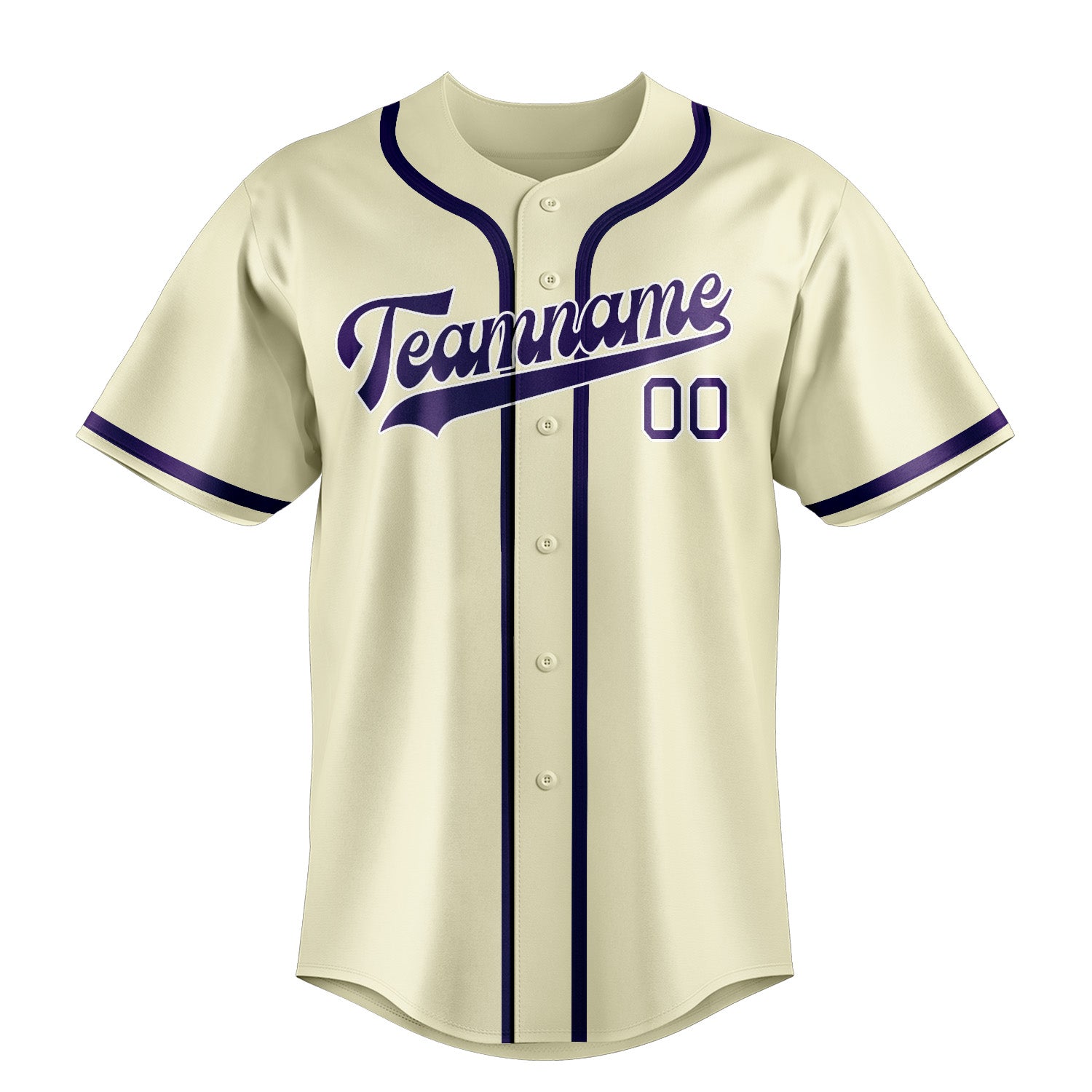 Custom Cream Purple Baseball Jersey