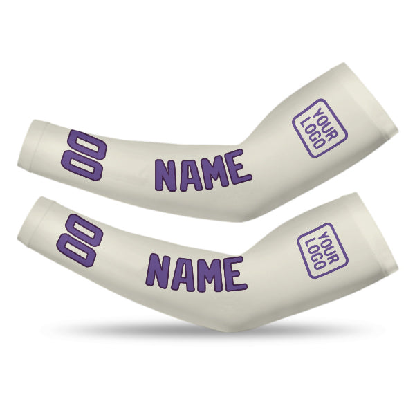 Custom Cream Light Purple Arm Sleeve