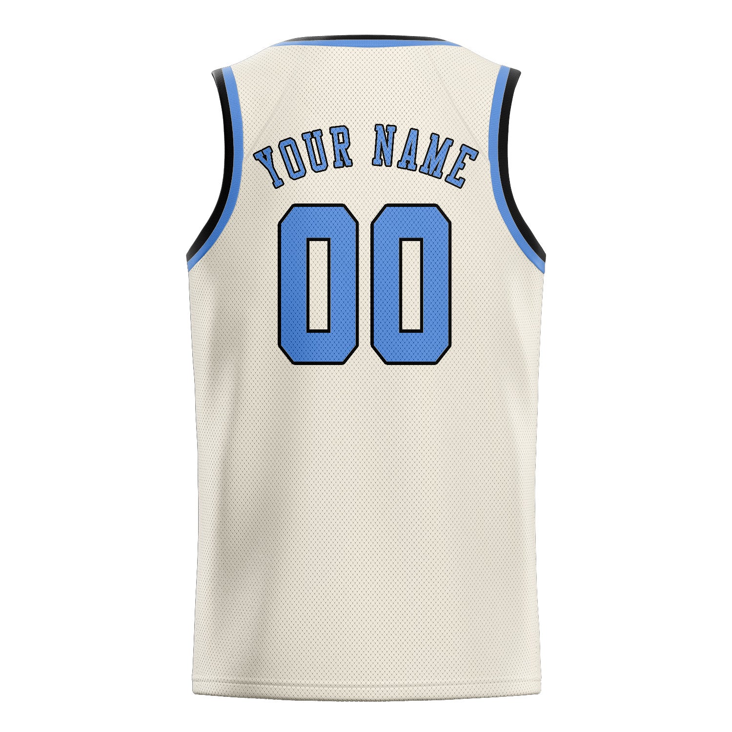 Custom Cream Light Blue Basketball Jersey