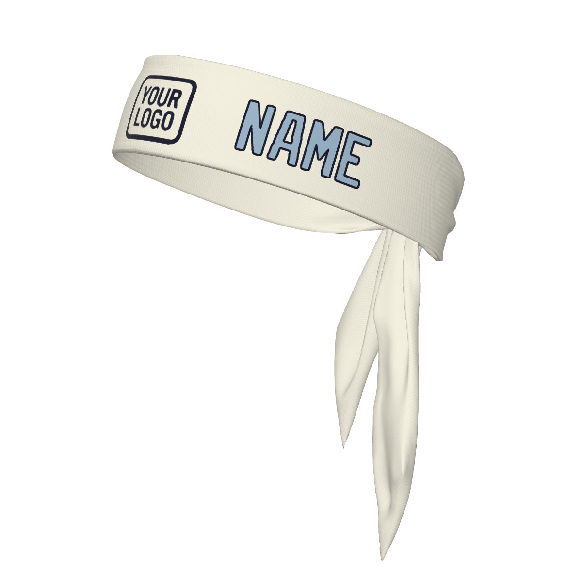 Custom Cream Light Blue Headband