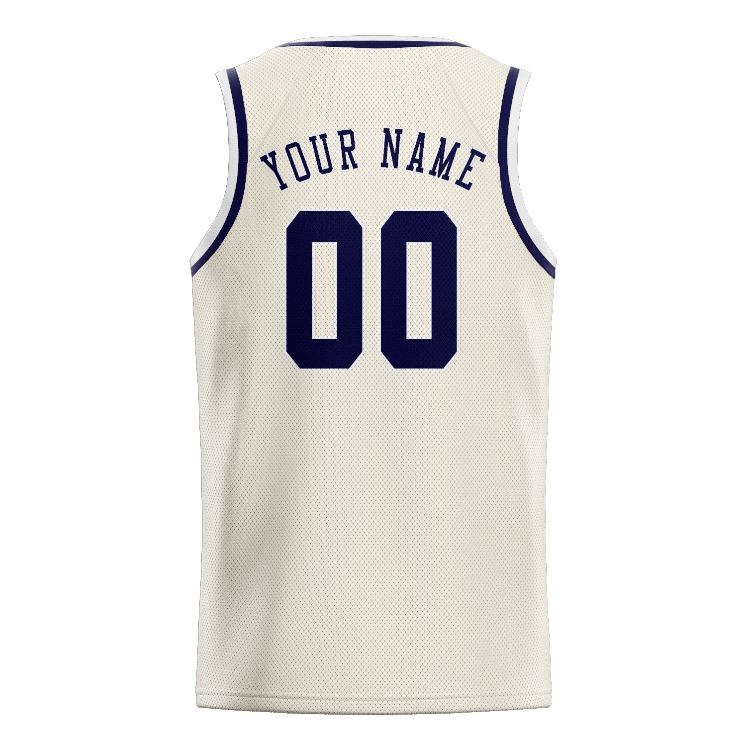 Custom Cream Navy Basketball Jersey