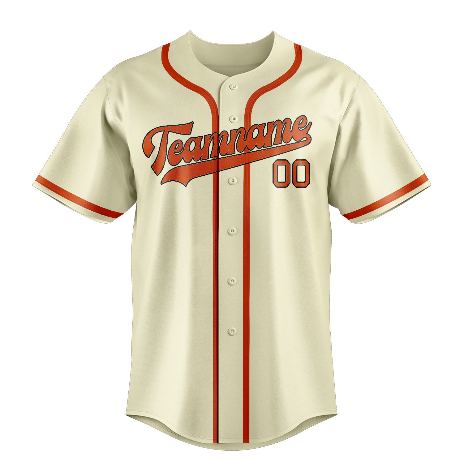 Custom Cream Orange Red Baseball Jersey