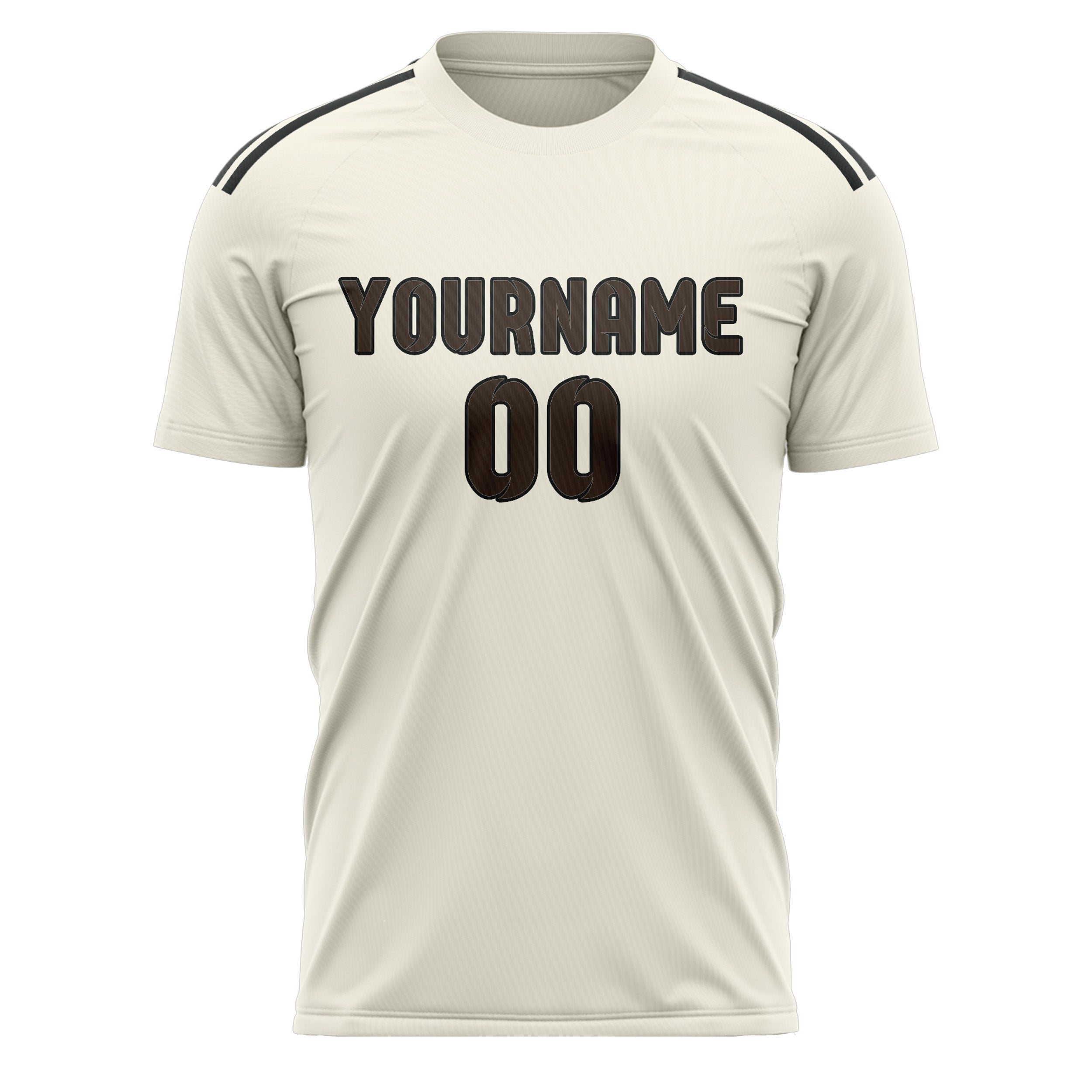 Custom Cream Brown Soccer Jersey