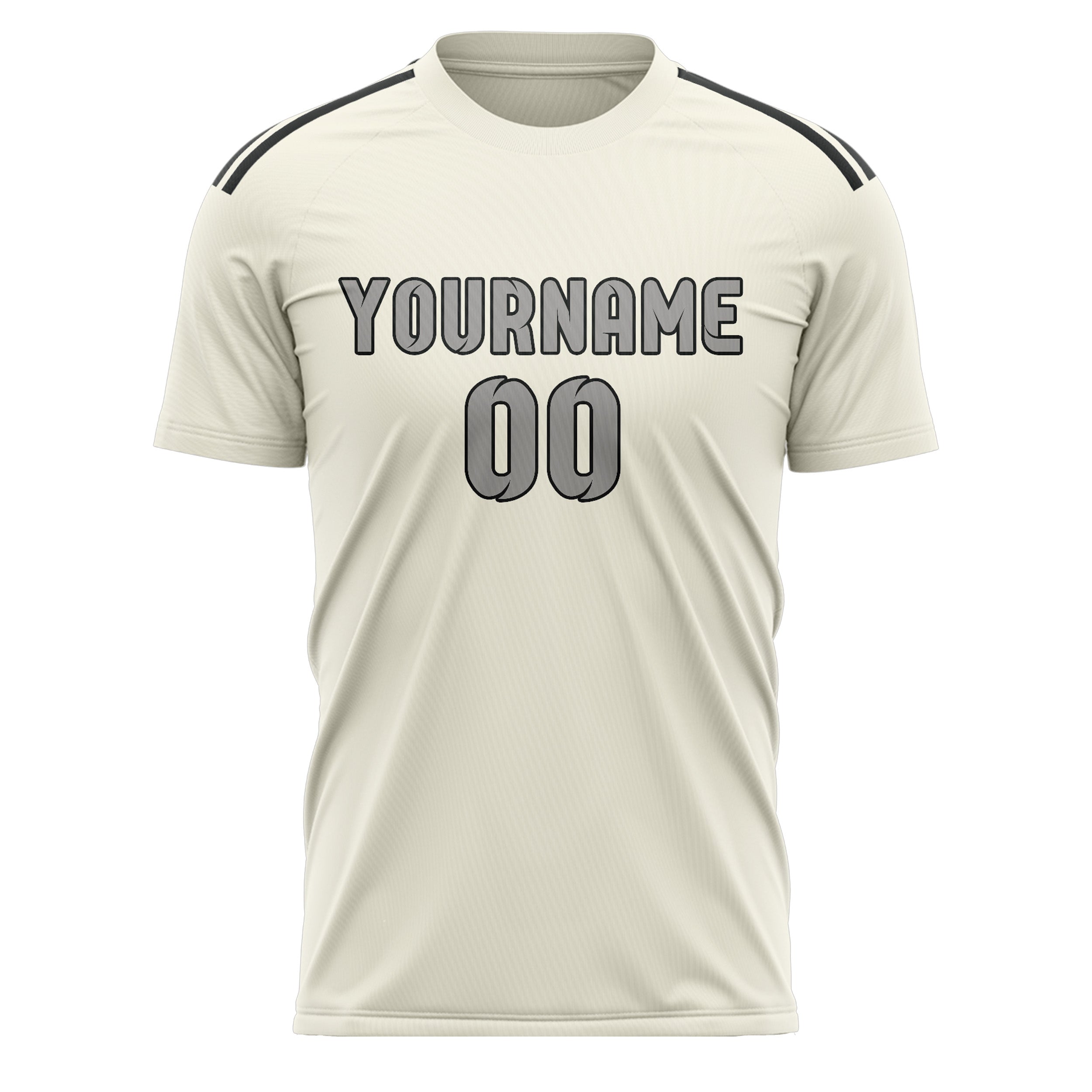 Custom Cream Gray Soccer Jersey
