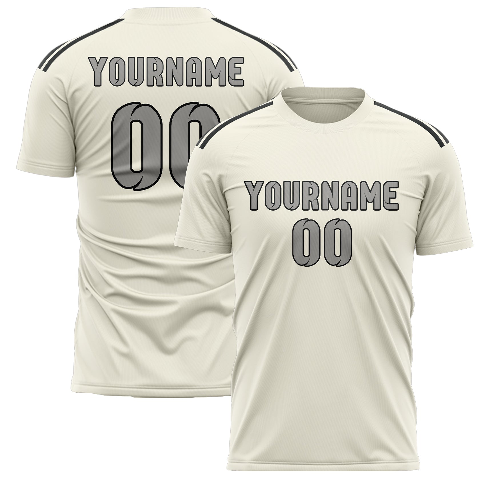 Custom Cream Gray Soccer Jersey