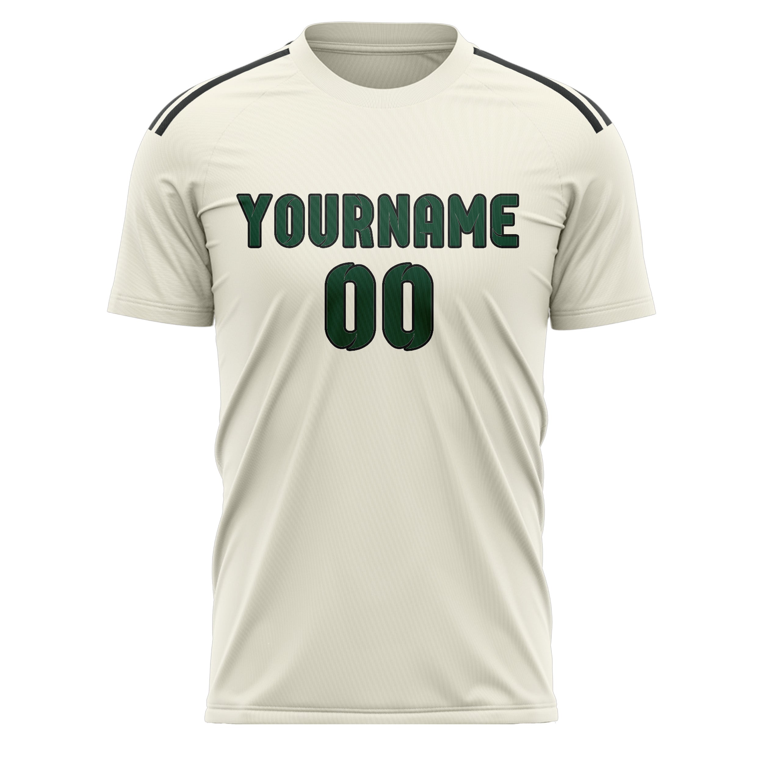 Custom Cream Green Soccer Jersey