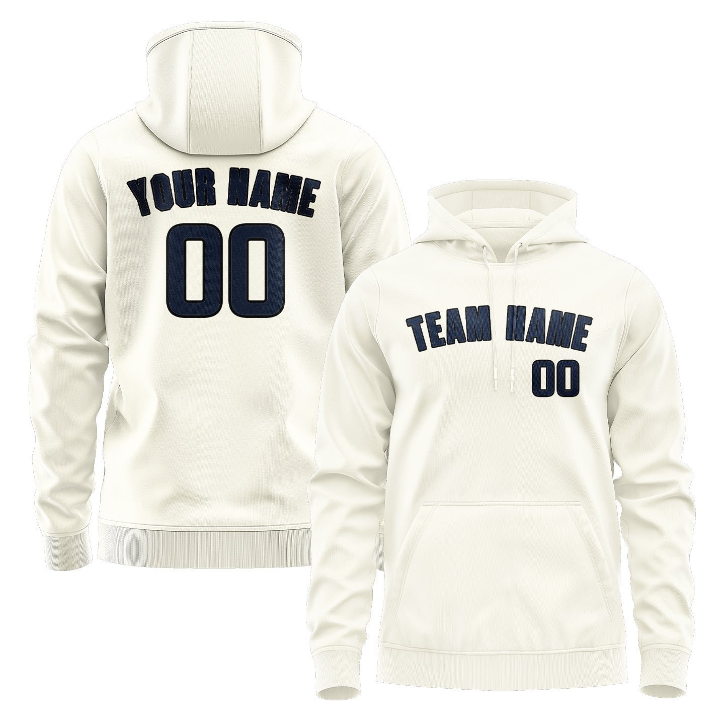 Custom Cream Blue Hoodie