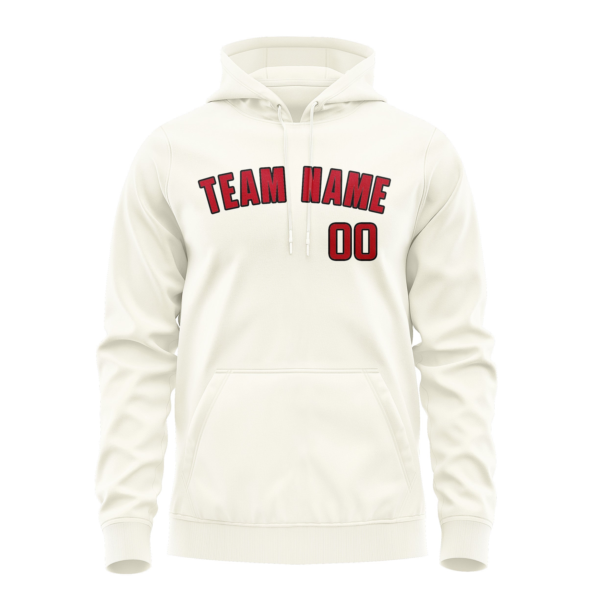 Custom Cream Red Hoodie