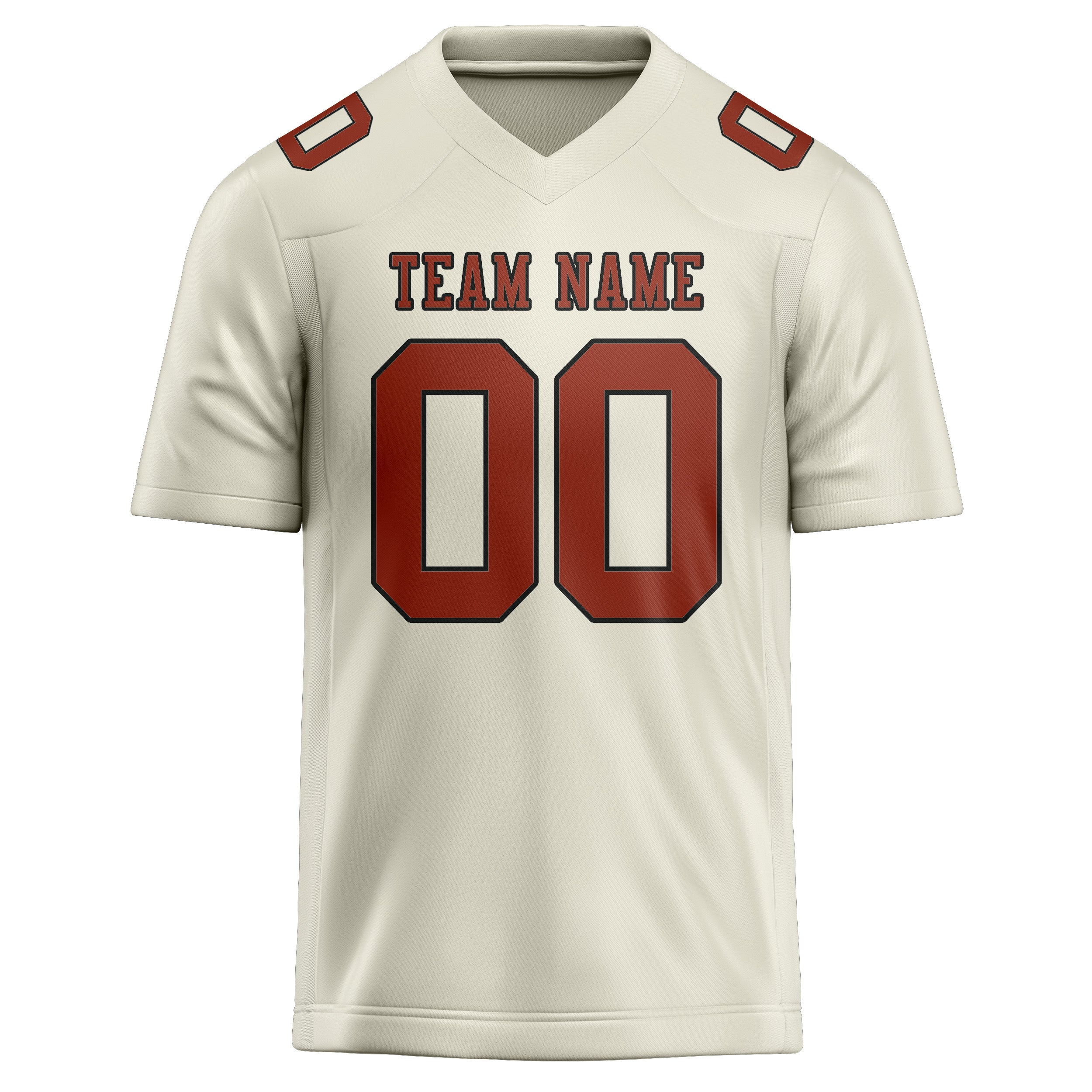 Custom Cream Coral Red Football Jersey