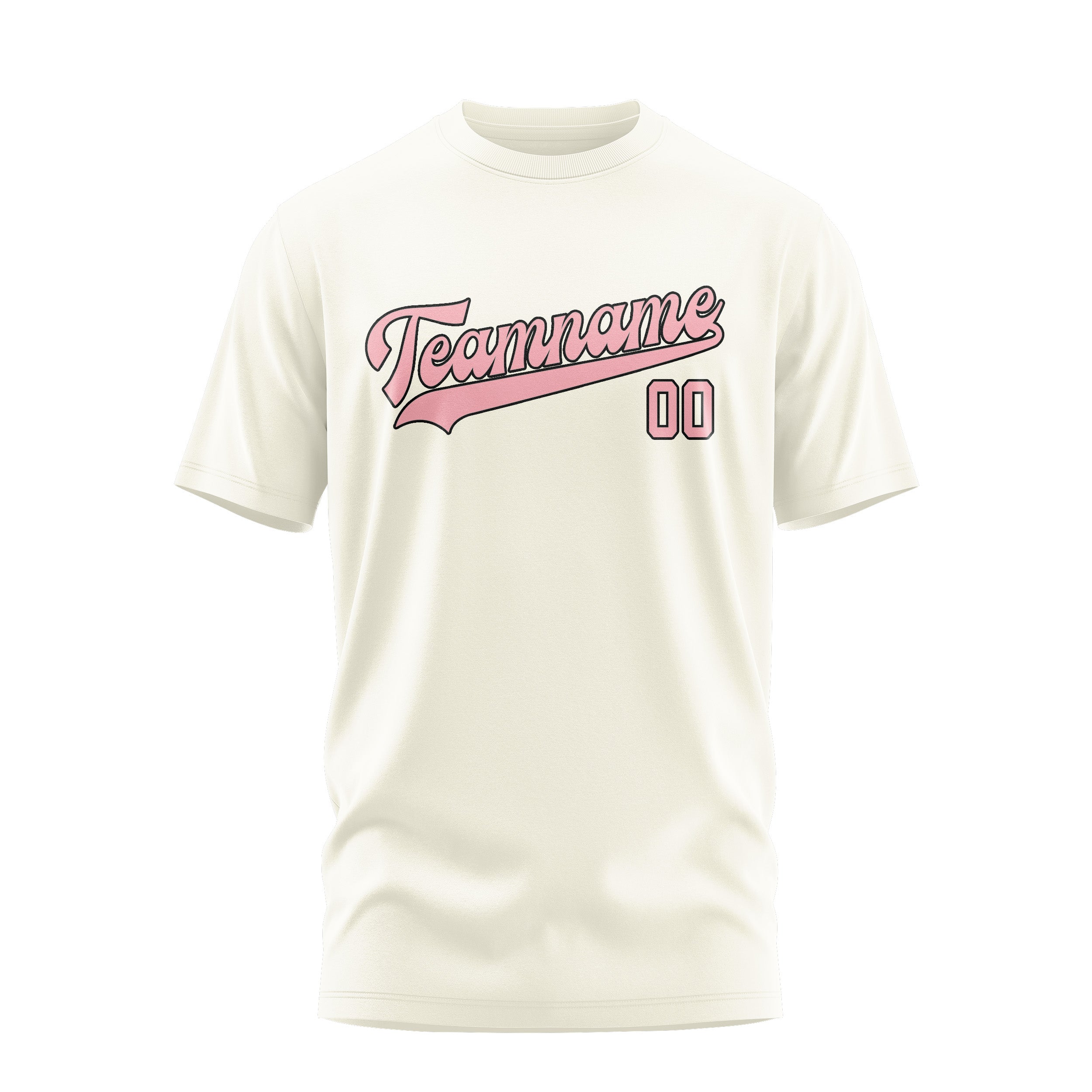 Custom Cream Light Pink T-Shirt