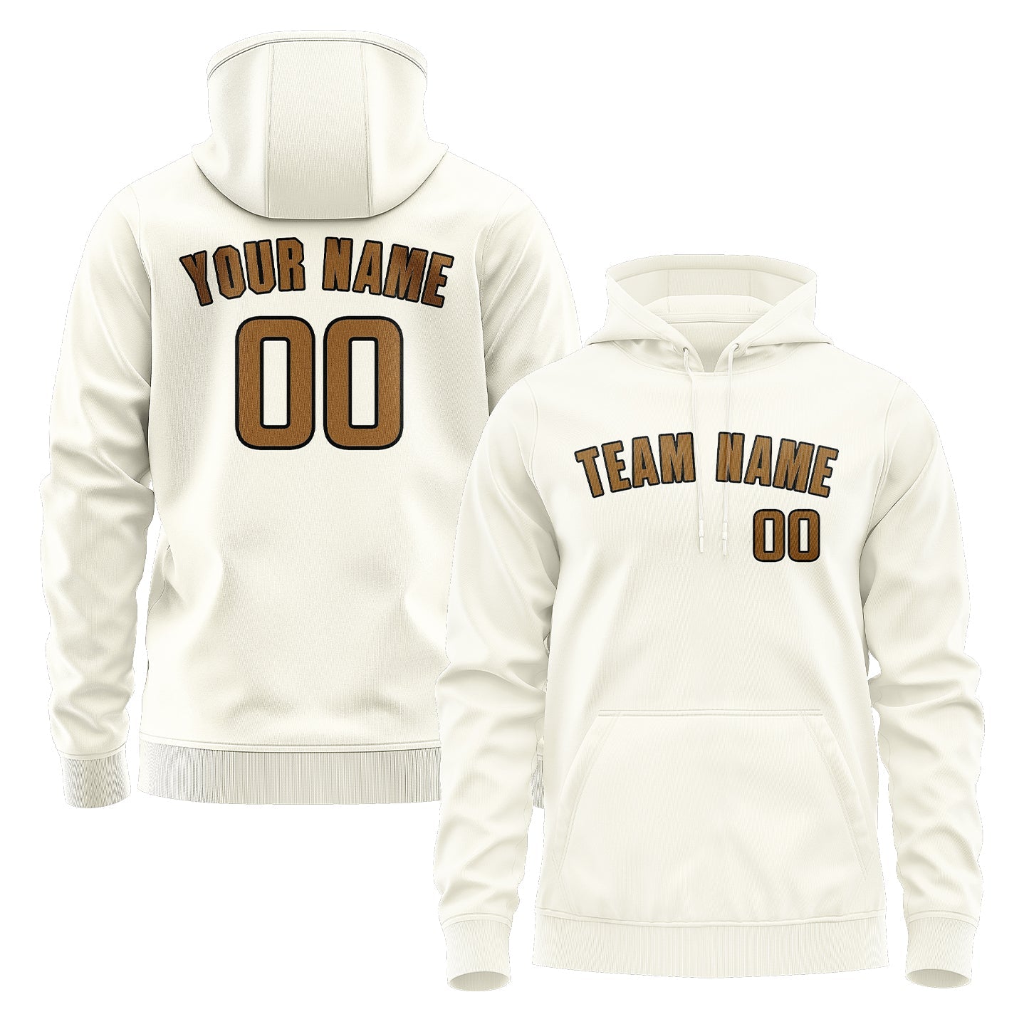 Custom Cream Khaki Hoodie