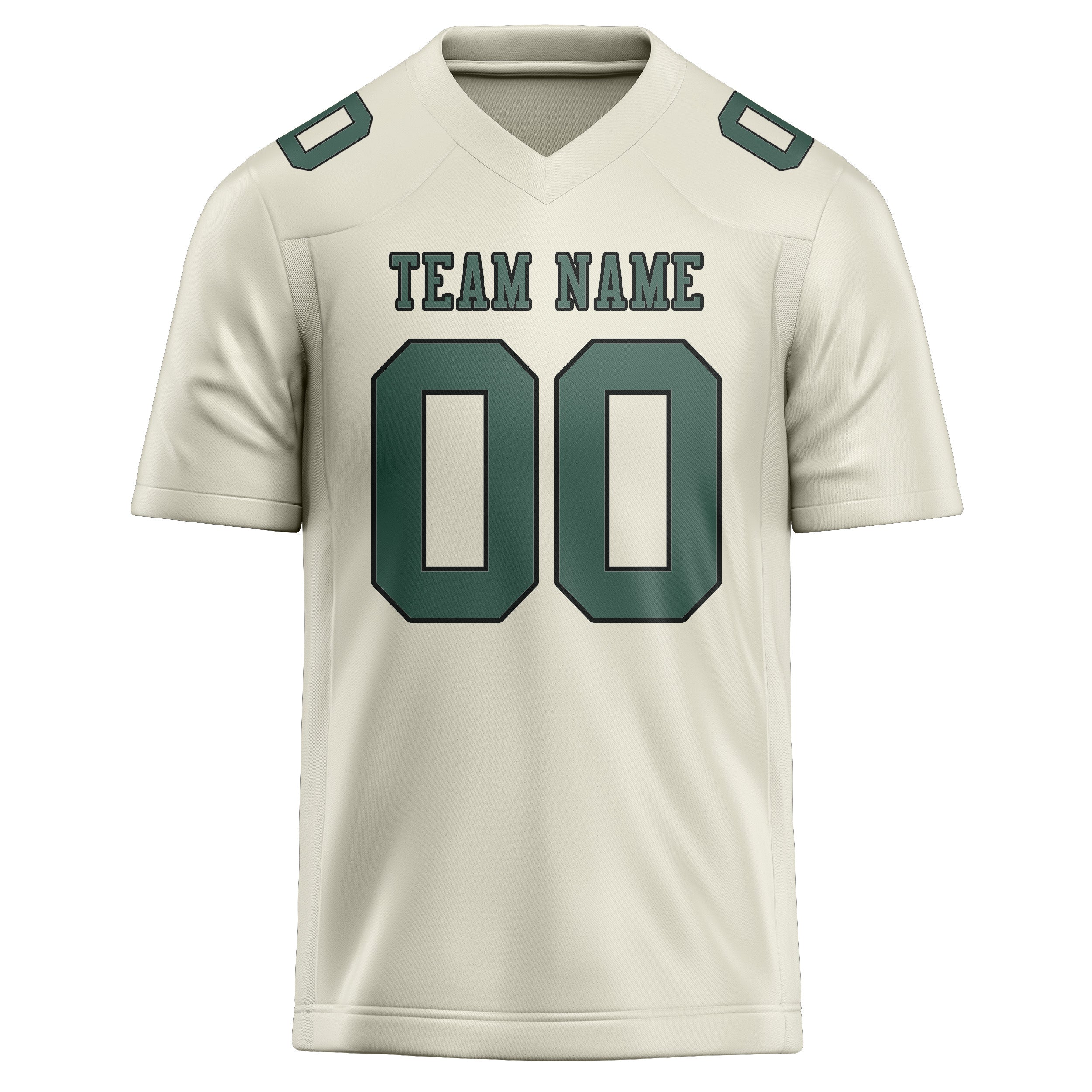 Custom Cream Blue Green Football Jersey