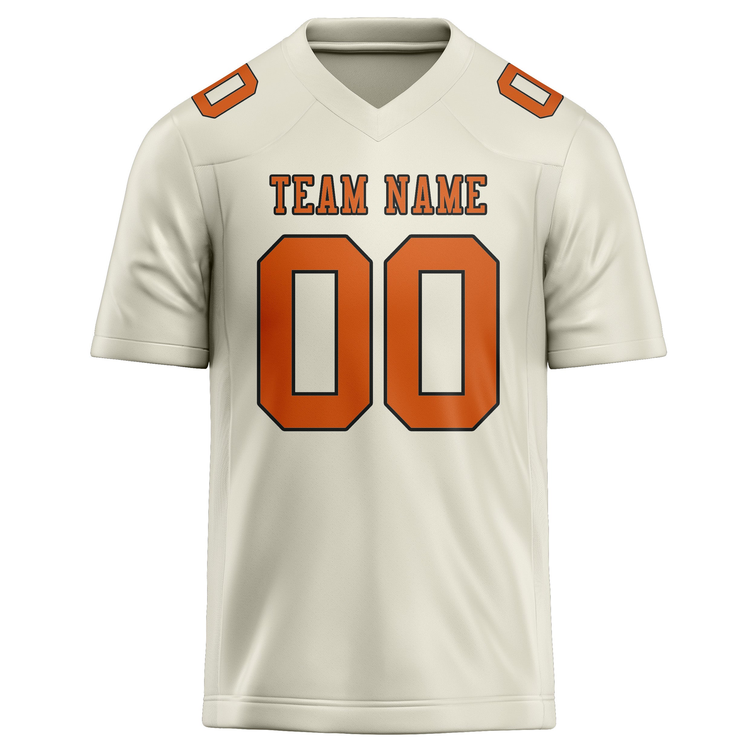 Custom Cream Orange Football Jersey