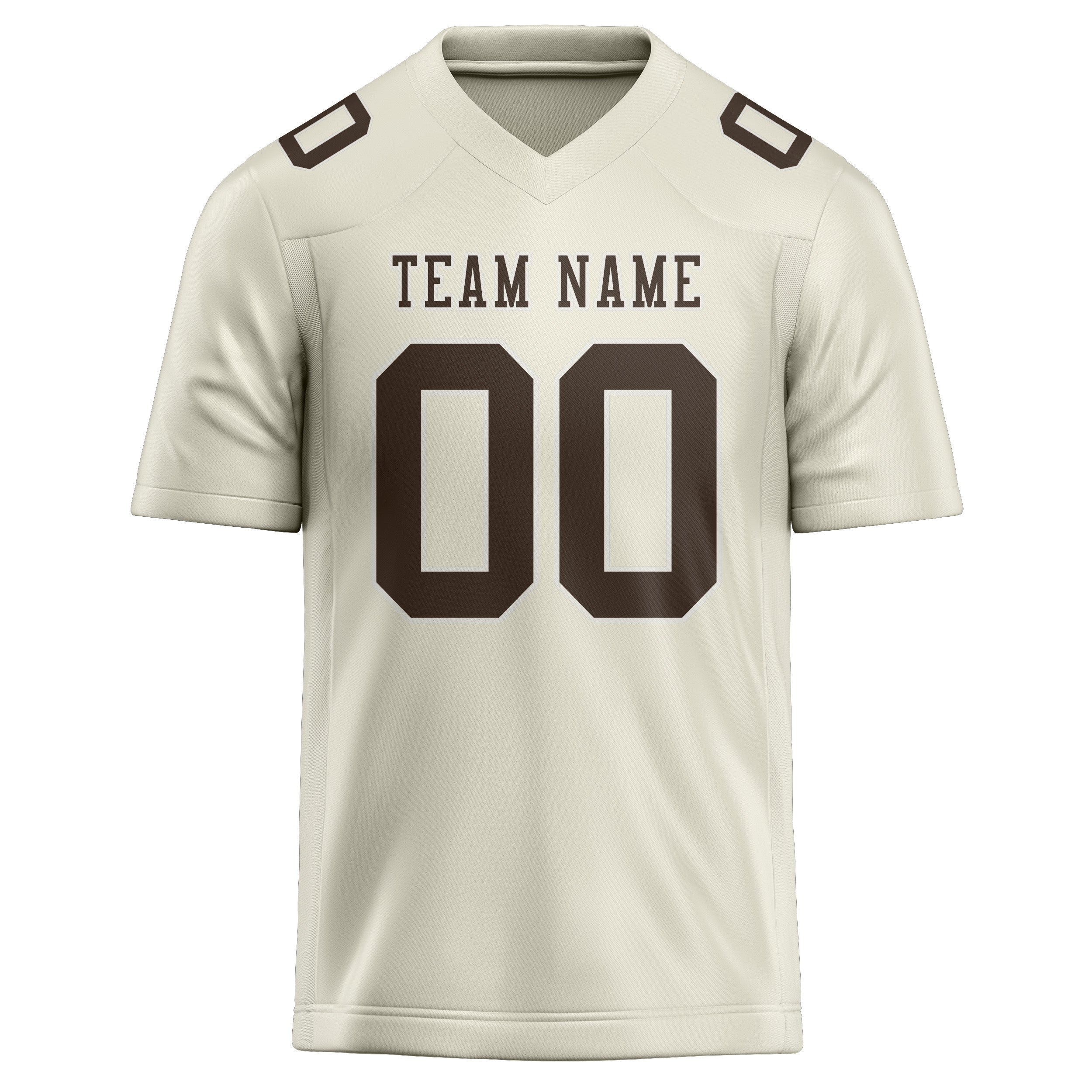 Custom Cream Brown Football Jersey