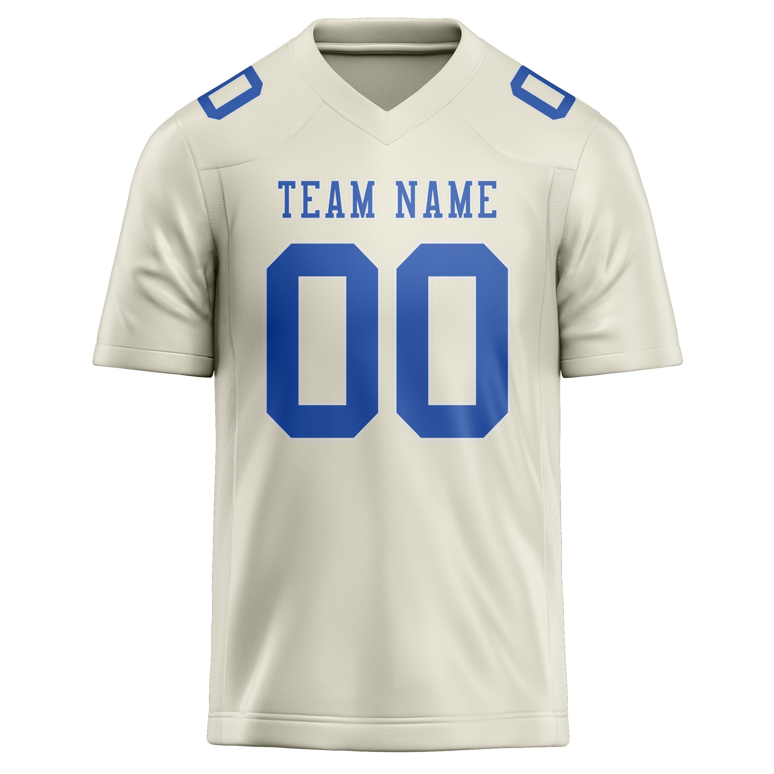Custom Cream Sky Blue Football Jersey