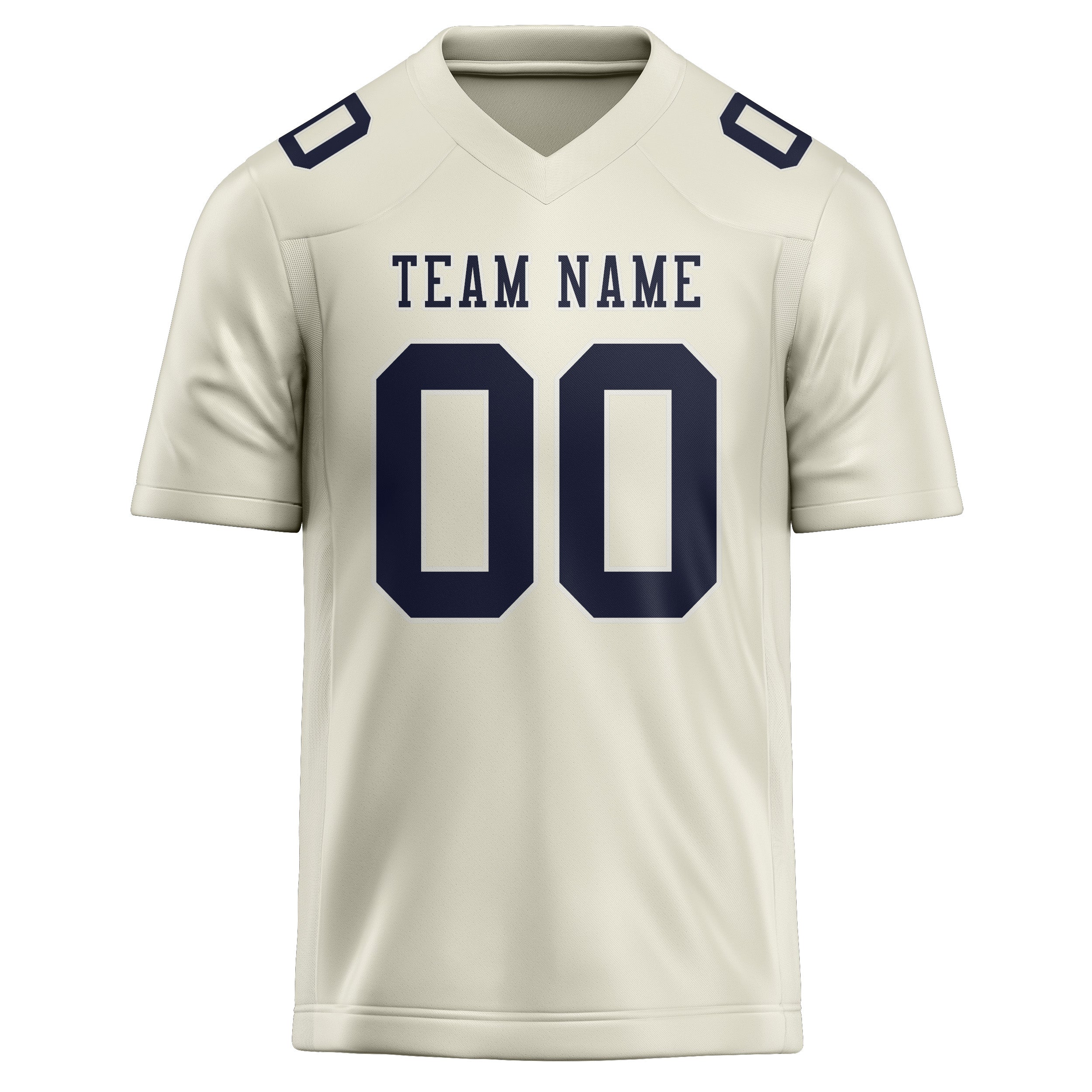 Custom Cream Navy Football Jersey