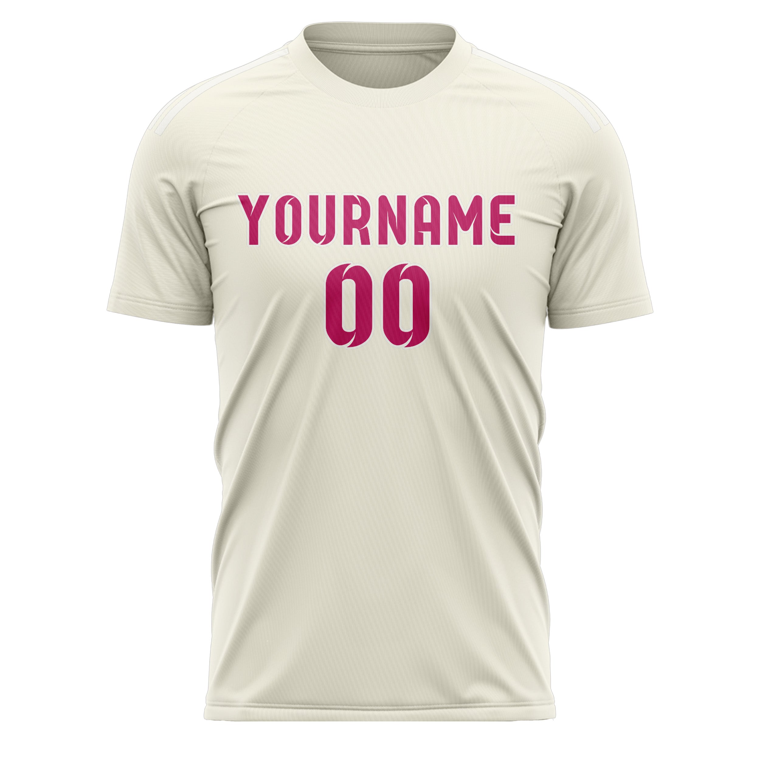 Custom Cream Pink Soccer Jersey