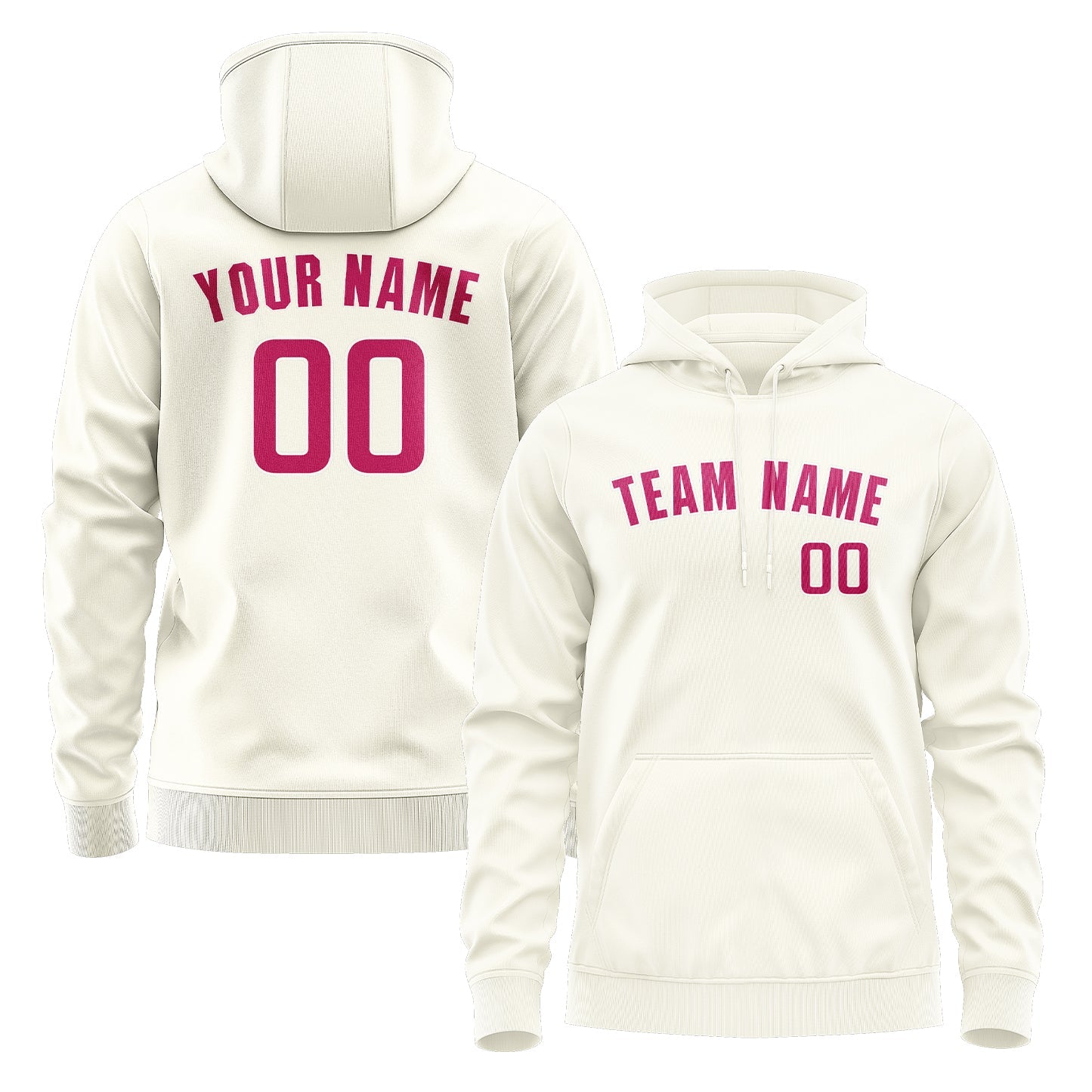 Custom Cream Pink Hoodie