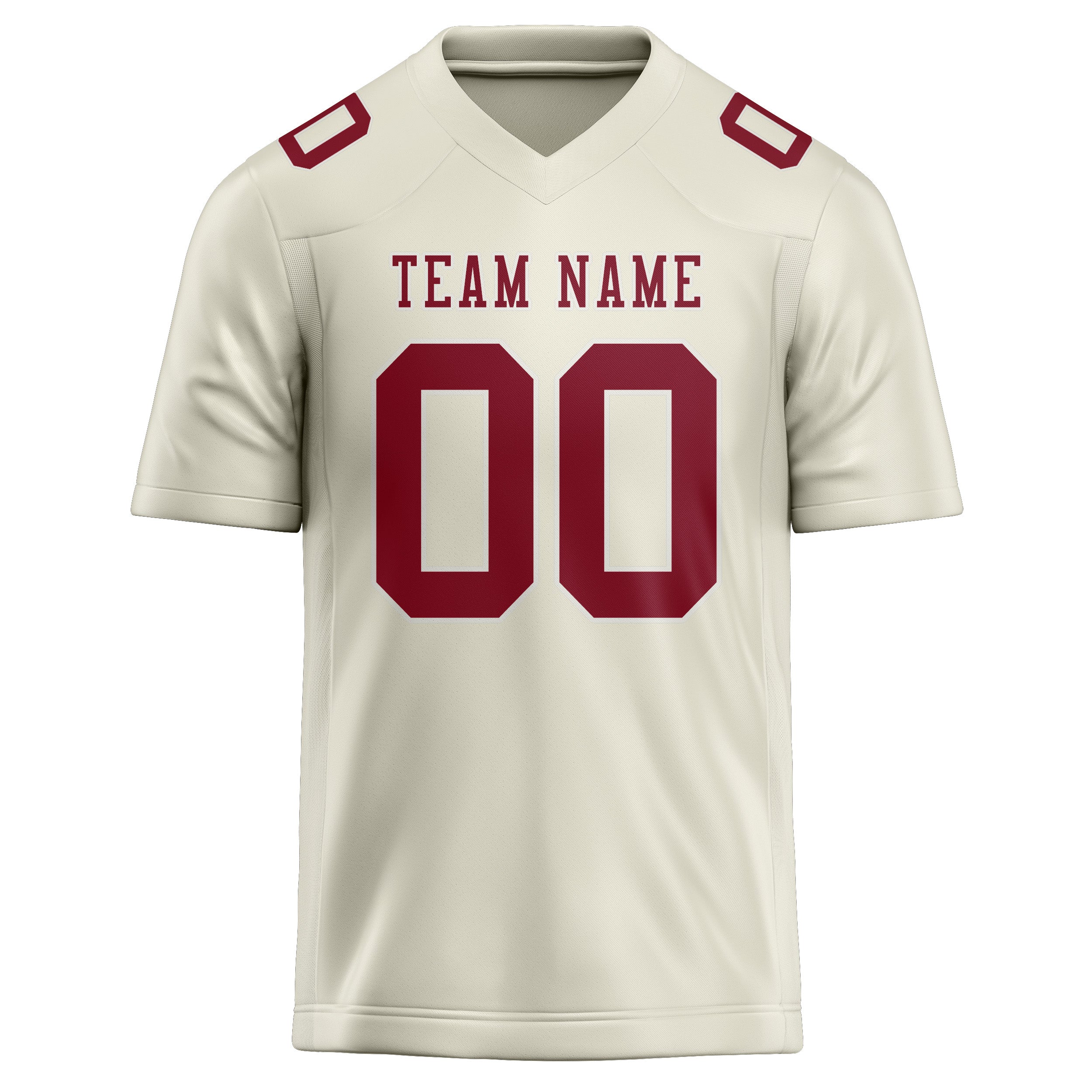 Custom Cream Crimson Red Football Jersey