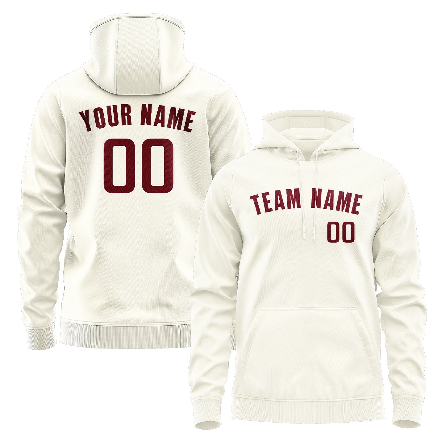 Custom Cream Crimson Red Hoodie