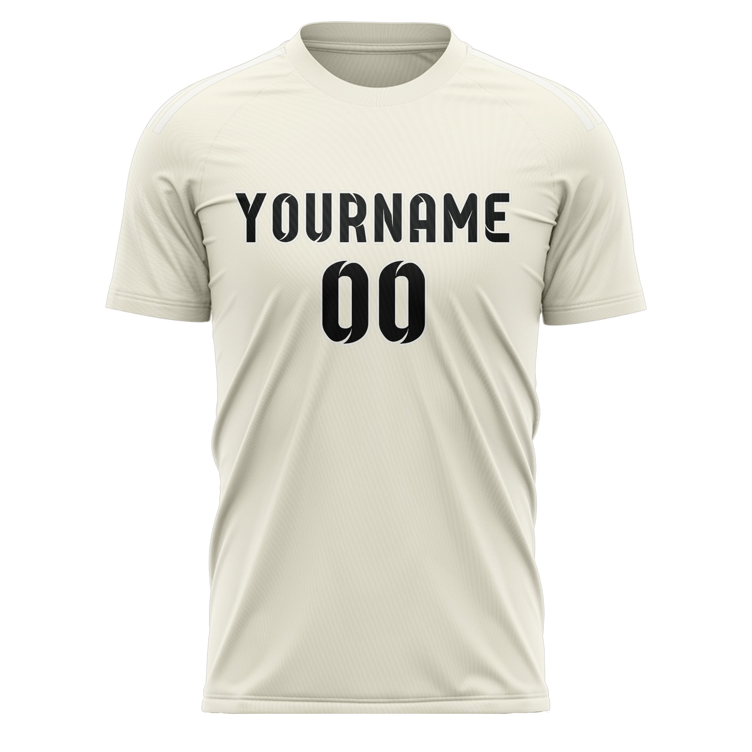 Custom Cream Black Soccer Jersey