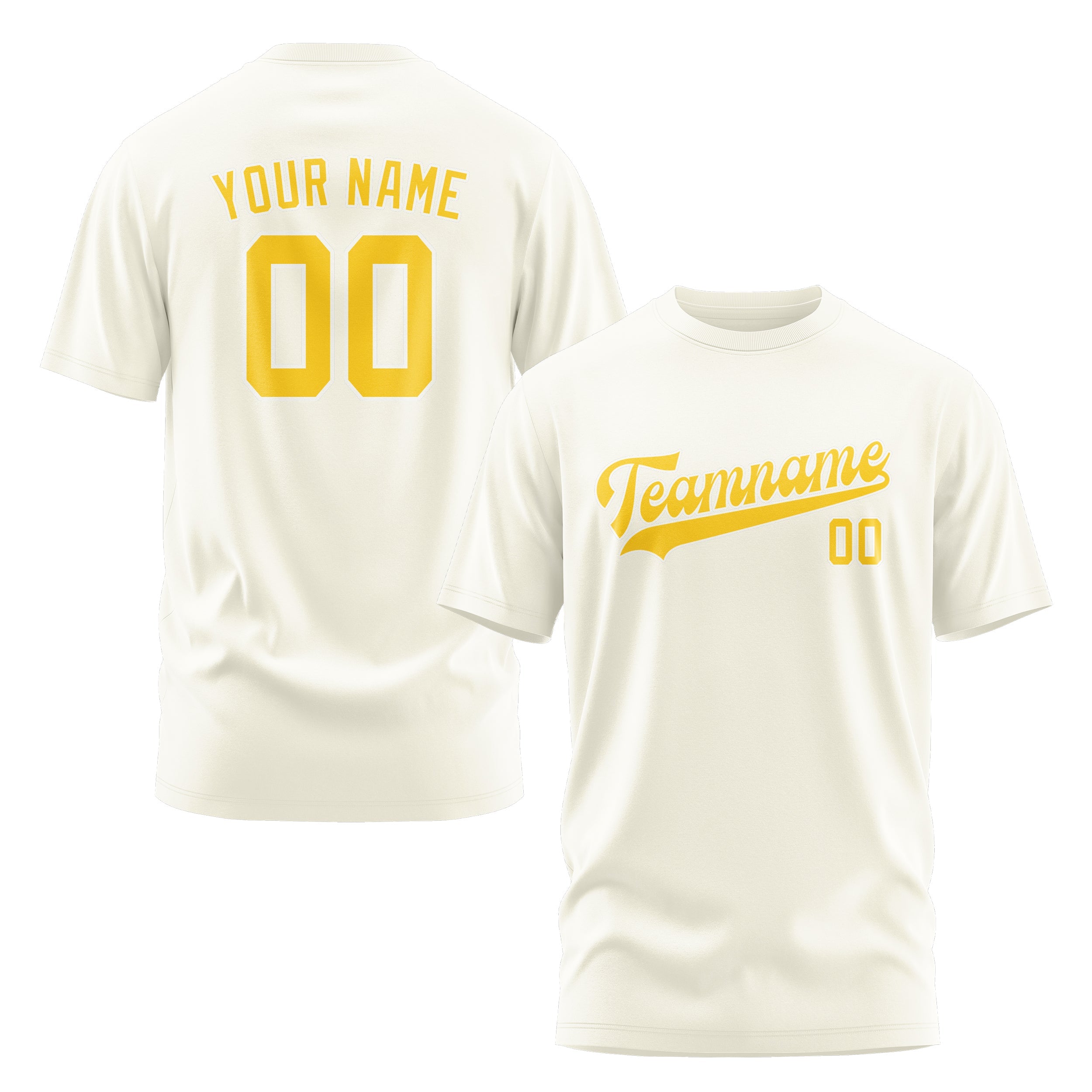 Custom Cream Gold T-Shirt