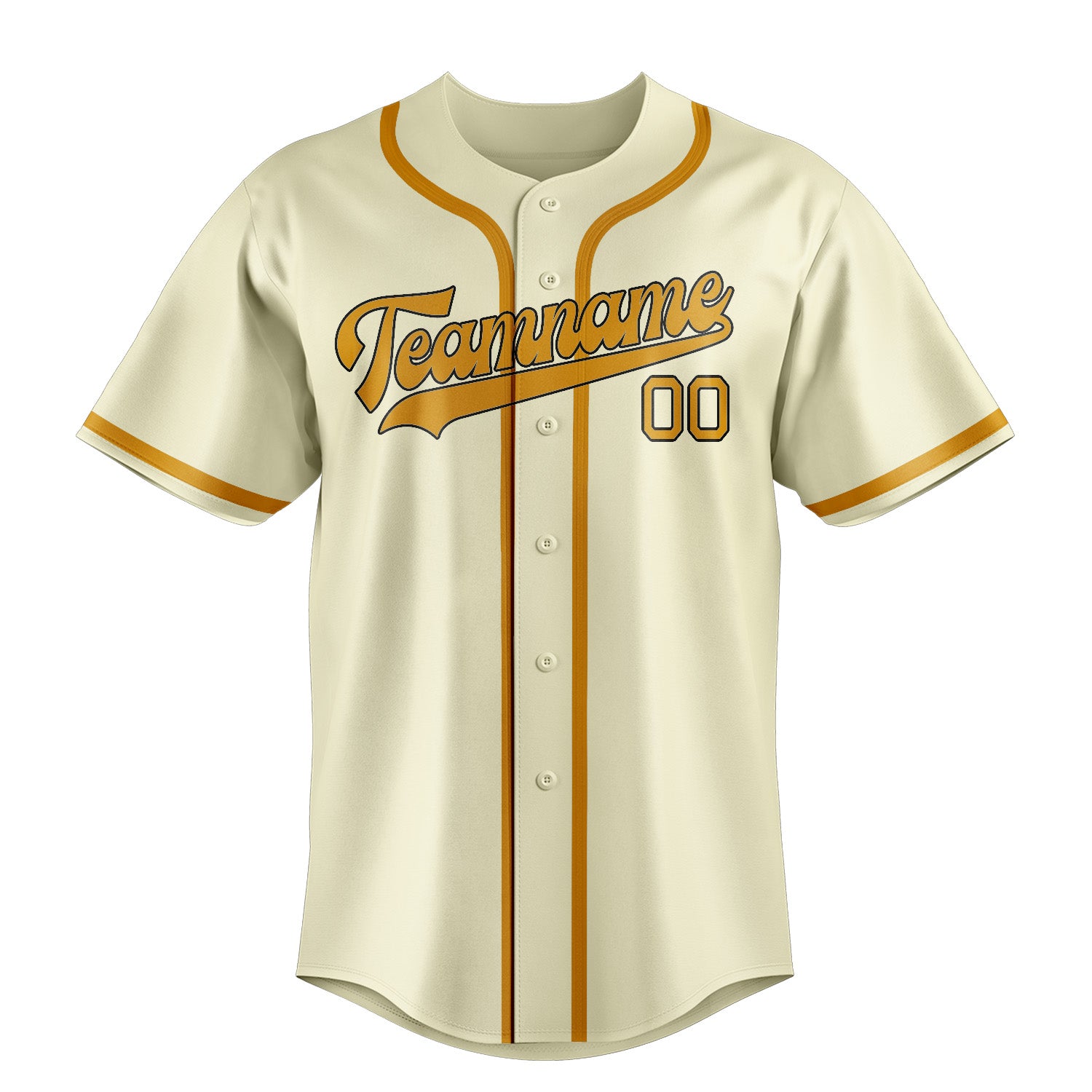 Custom Cream Yellow Baseball Jersey